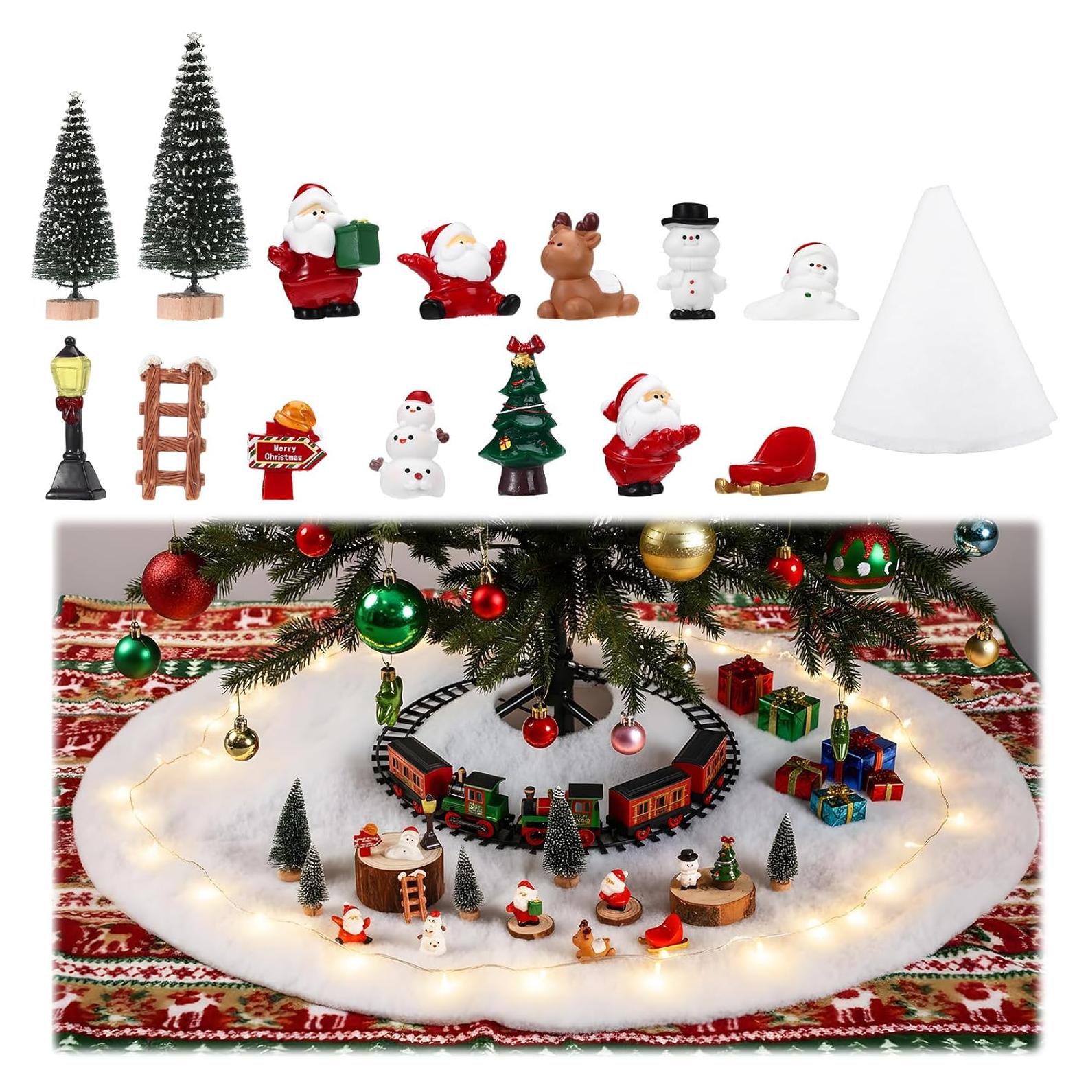 Soulchen 18 Piezas Accesorios de Escena de Tren Navidad