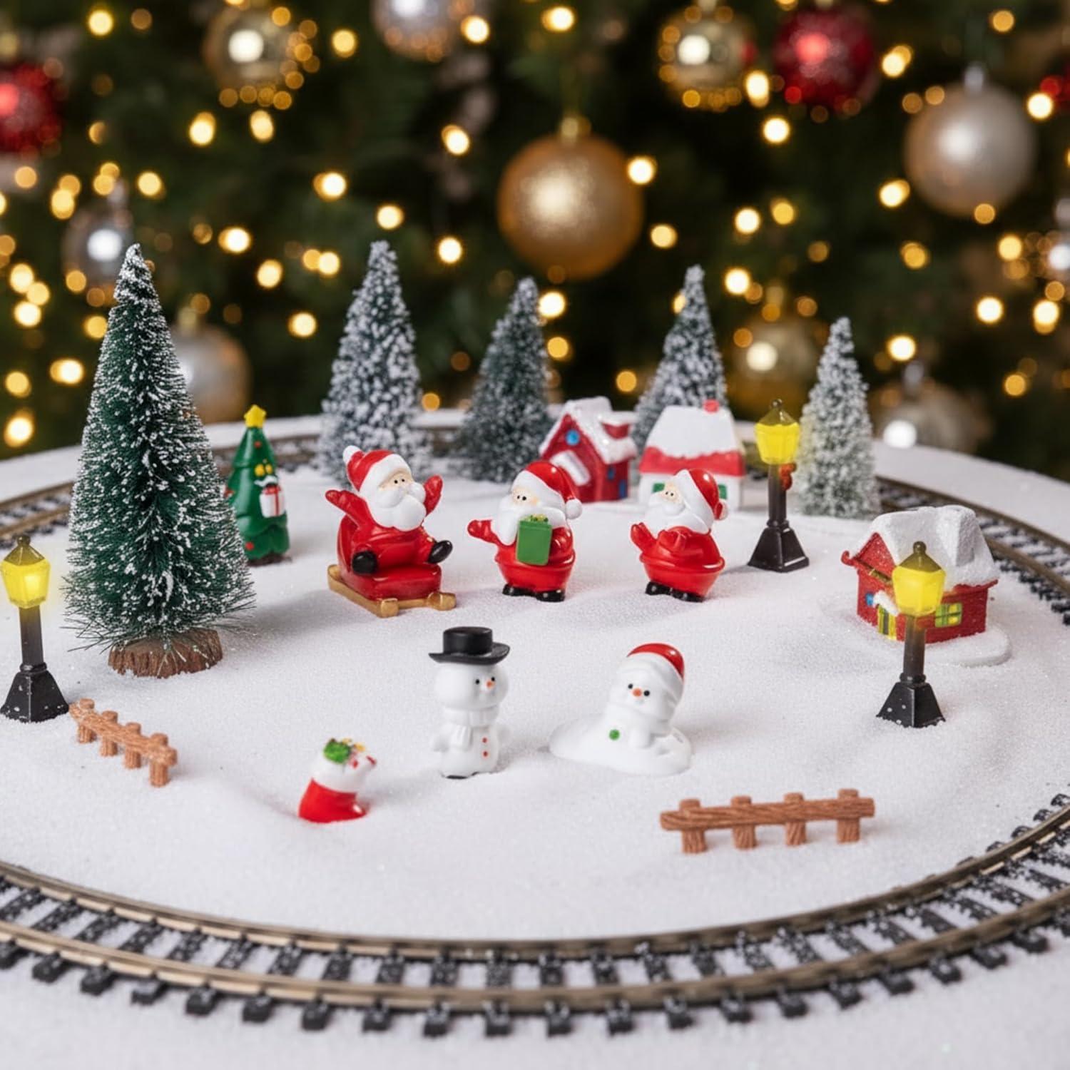 Soulchen 18 Piezas Accesorios de Escena de Tren Navidad