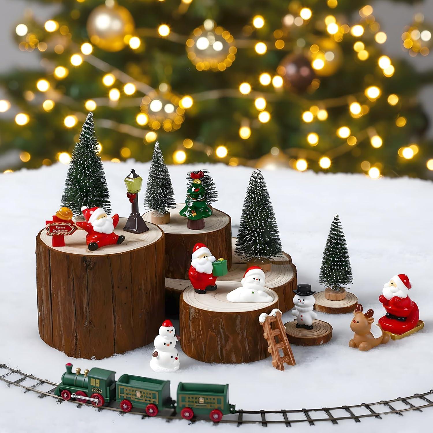 Soulchen 18 Piezas Accesorios de Escena de Tren Navidad