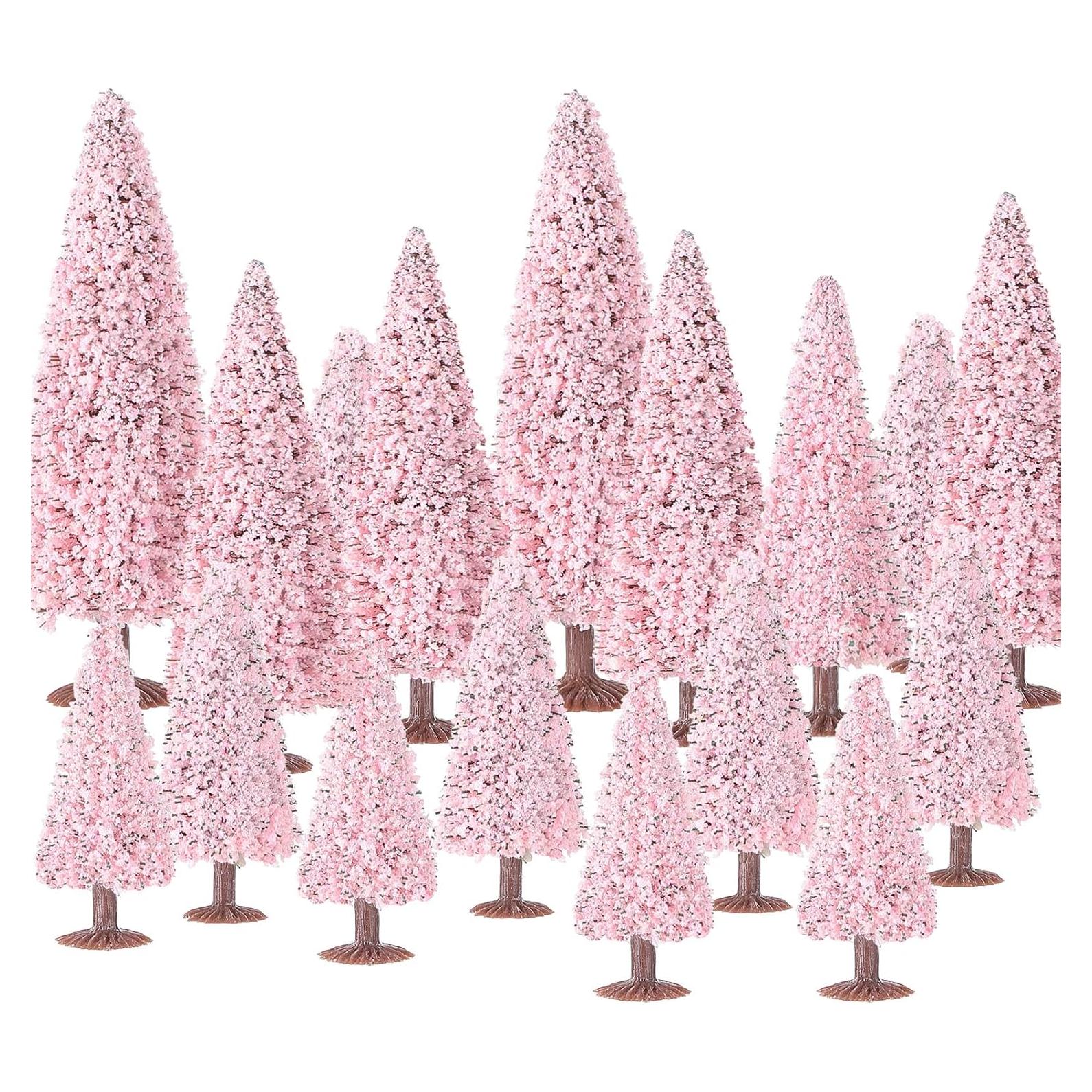 20 Árboles de Modelo de Navidad Skylety 5.5-12 cm Rosa
