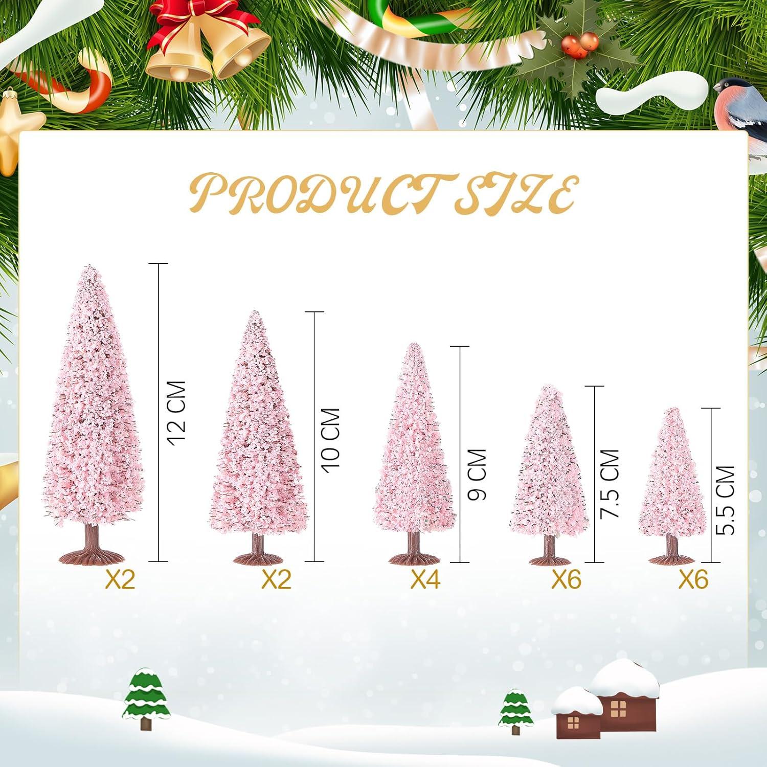 20 Árboles de Modelo de Navidad Skylety 5.5-12 cm Rosa