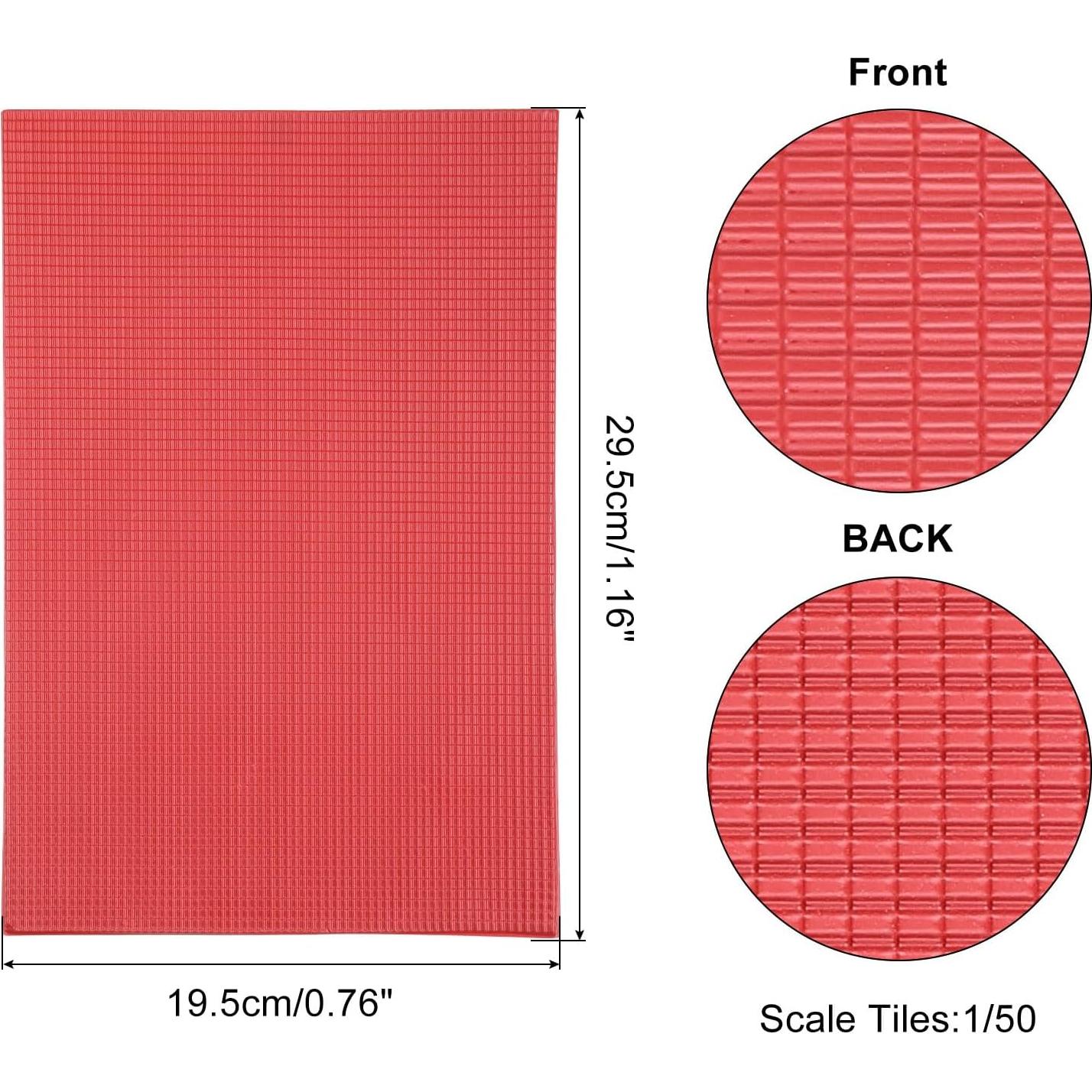 Tejas de Techo Miniatura MECCANIXITY PVC 29.5x19.5cm Rojo Oscuro