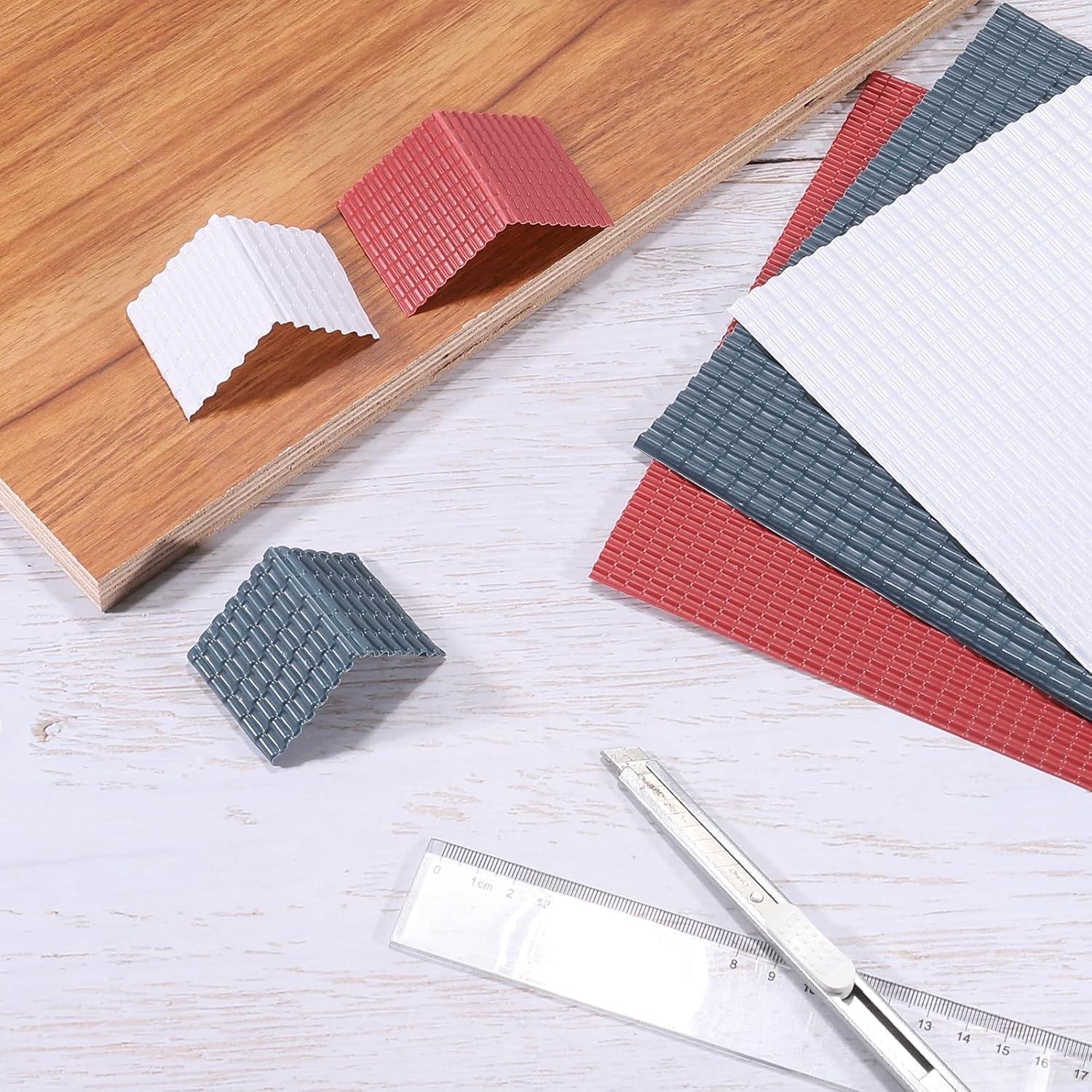 Tejas de Techo Miniatura MECCANIXITY PVC 29.5x19.5cm Rojo Oscuro