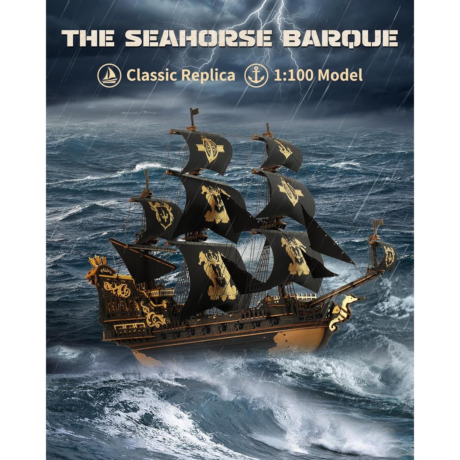 Rompecabezas 3D ROKR Velero Caballito de Mar 603 Piezas