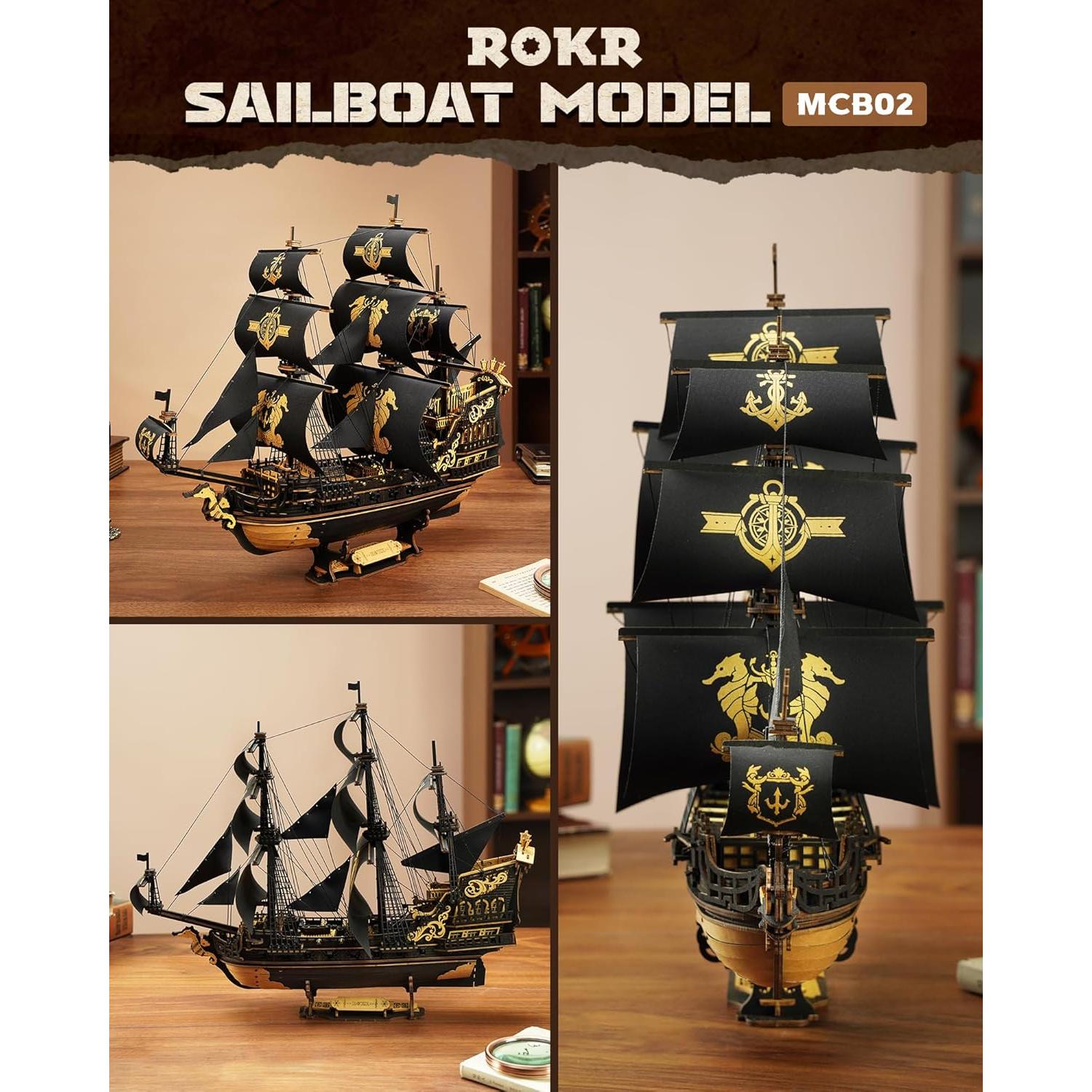 Rompecabezas 3D ROKR Velero Caballito de Mar 603 Piezas