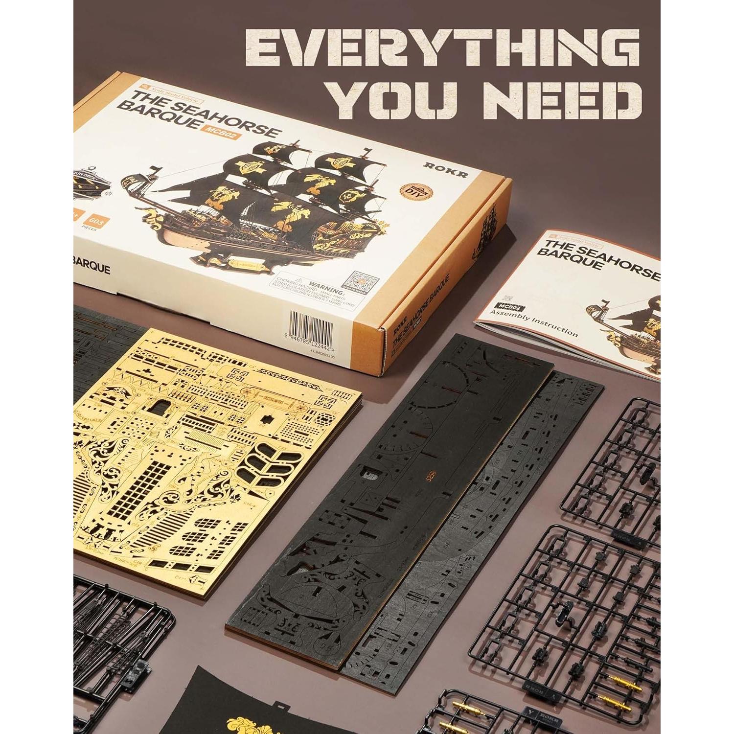 Rompecabezas 3D ROKR Velero Caballito de Mar 603 Piezas