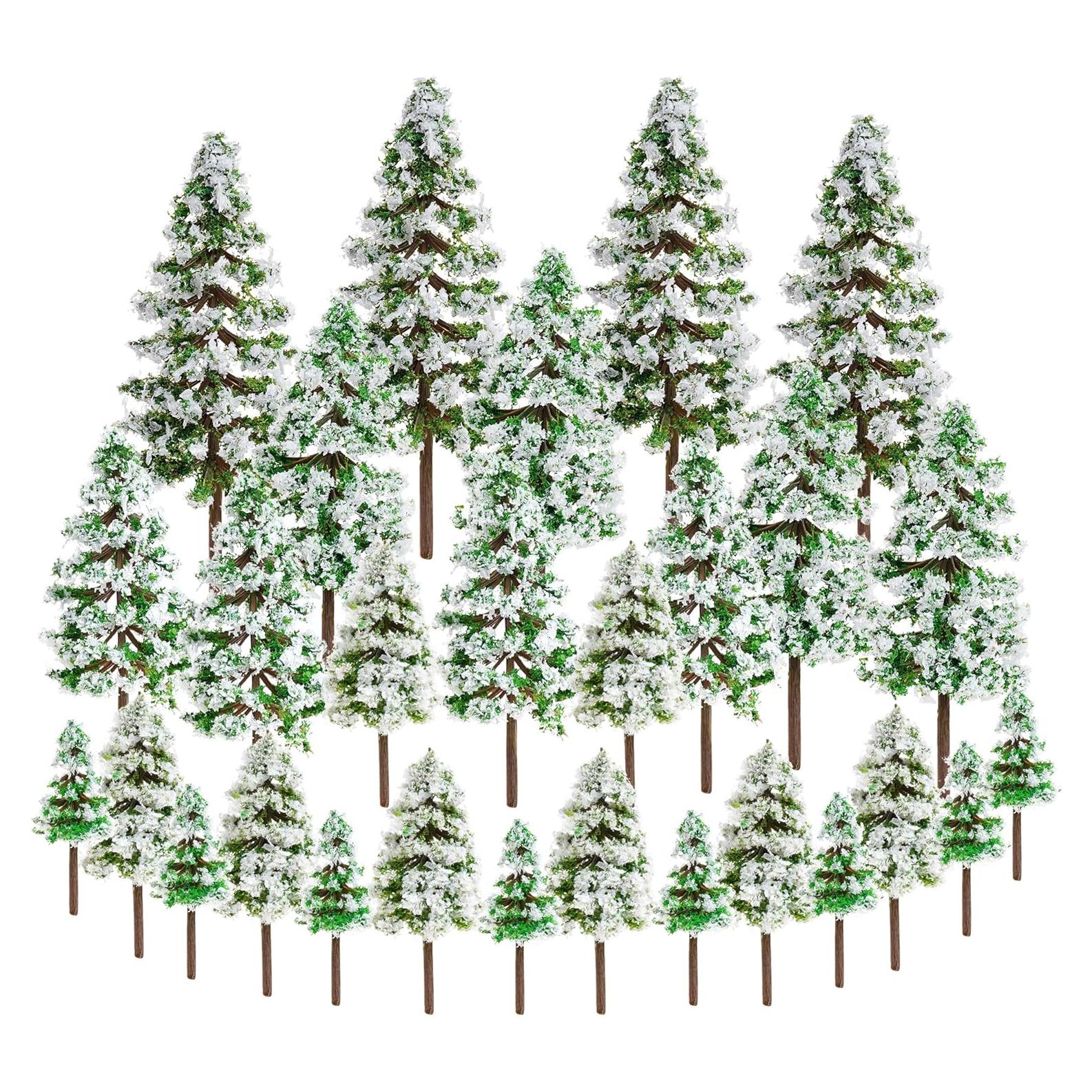 28 Mini Árboles de Navidad Jiebor para Dioramas y Manualidades