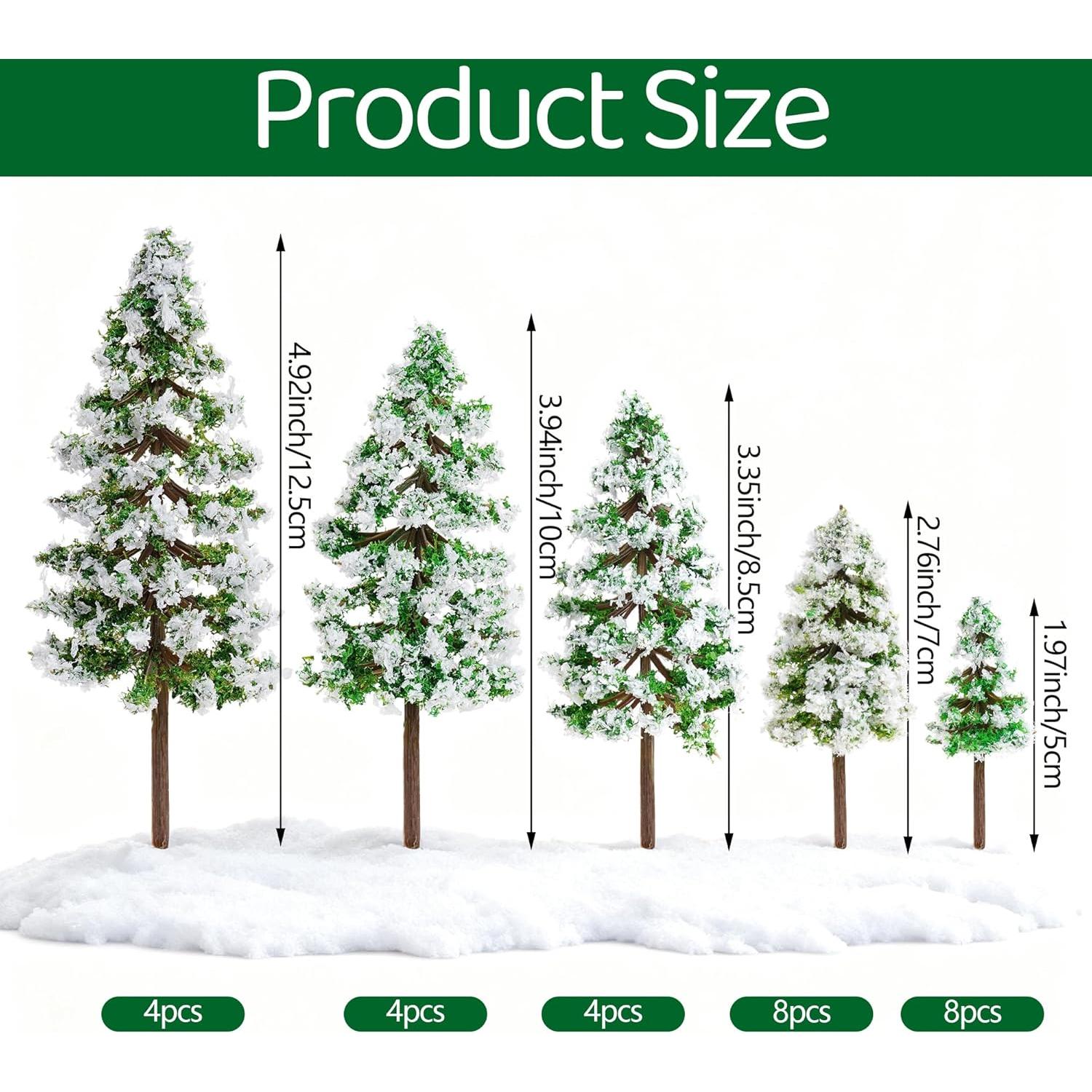 28 Mini Árboles de Navidad Jiebor para Dioramas y Manualidades