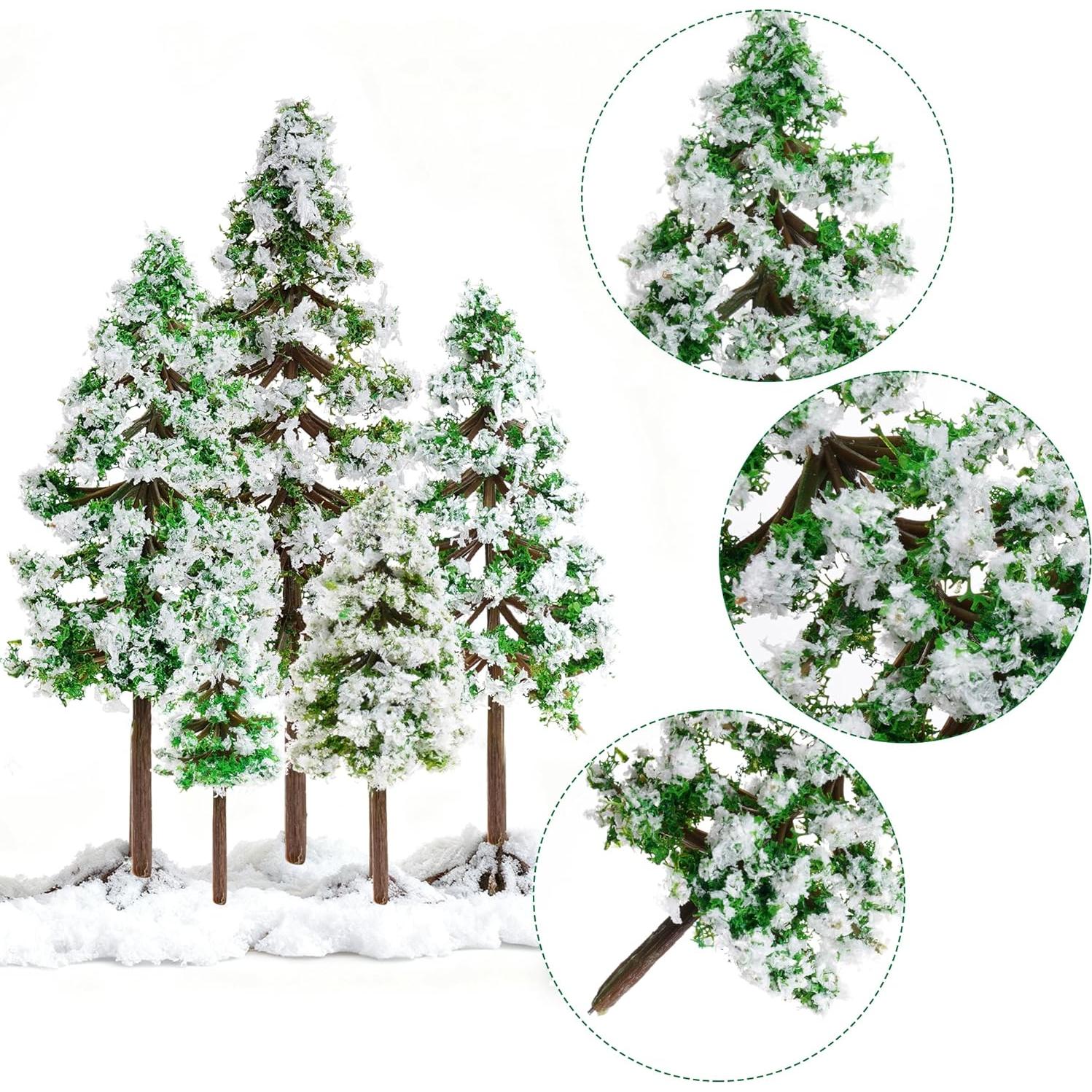 28 Mini Árboles de Navidad Jiebor para Dioramas y Manualidades