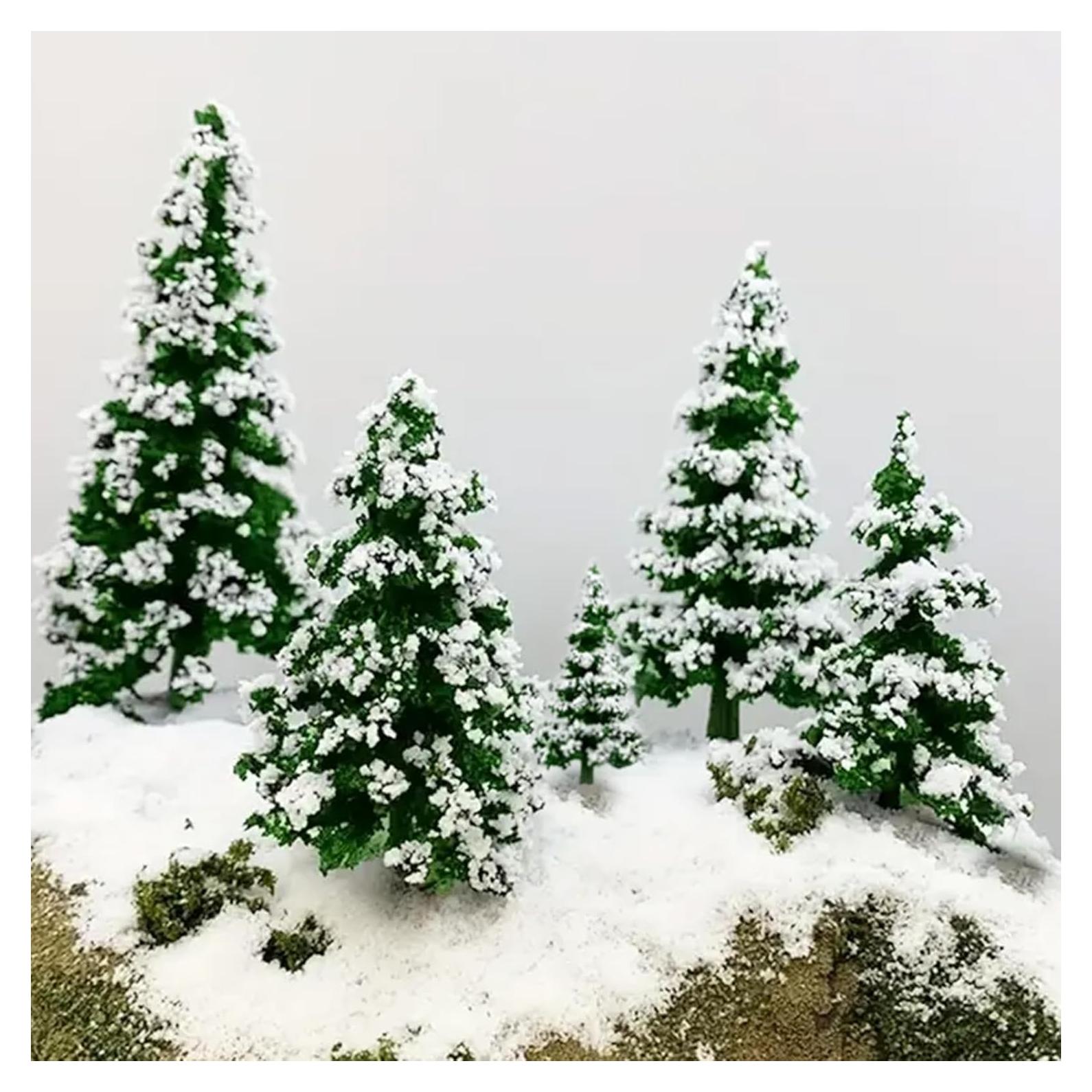 22 Árboles de Modelo Mixto Warmtree - Mini Pinos Nevados 5-15 cm