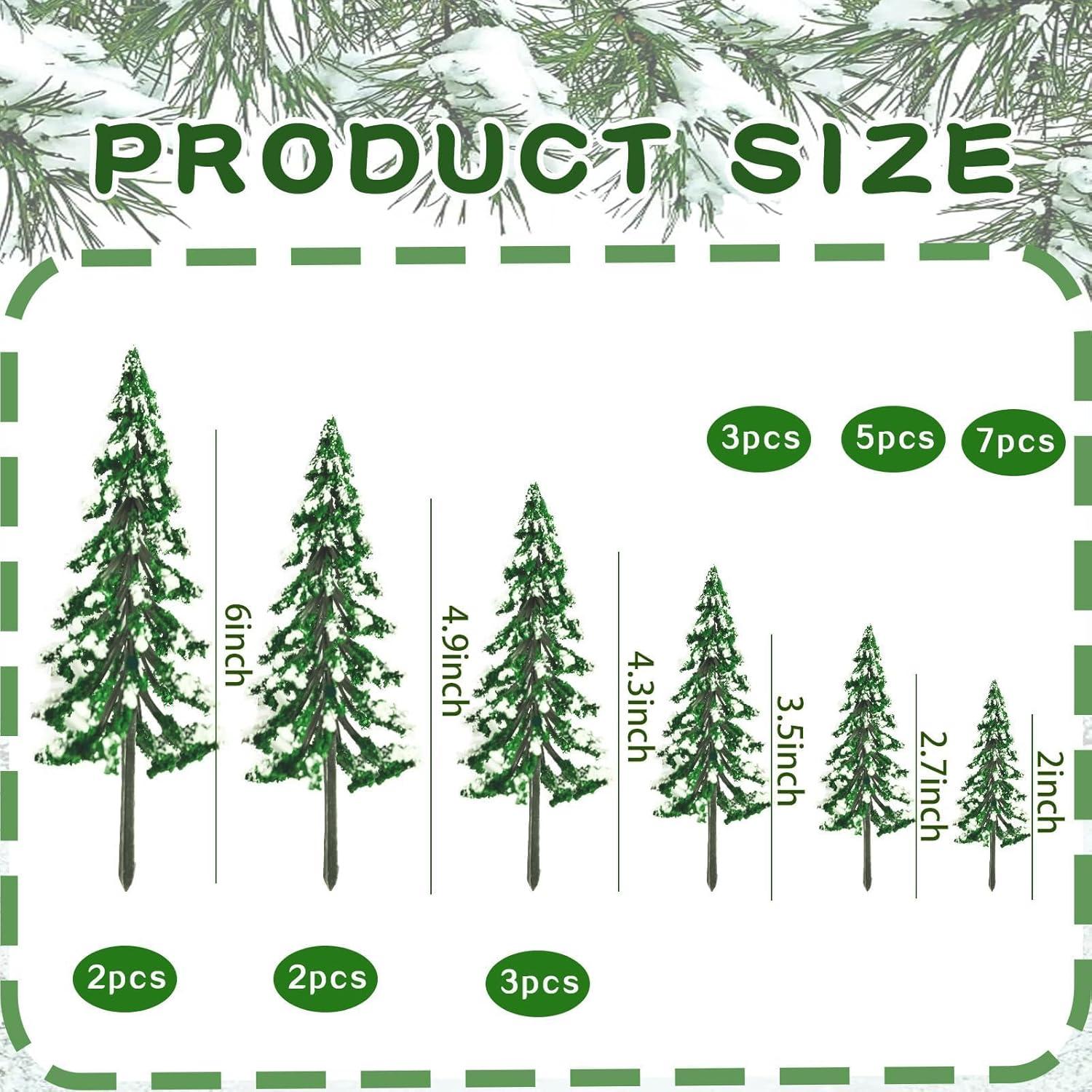 22 Árboles de Modelo Mixto Warmtree - Mini Pinos Nevados 5-15 cm