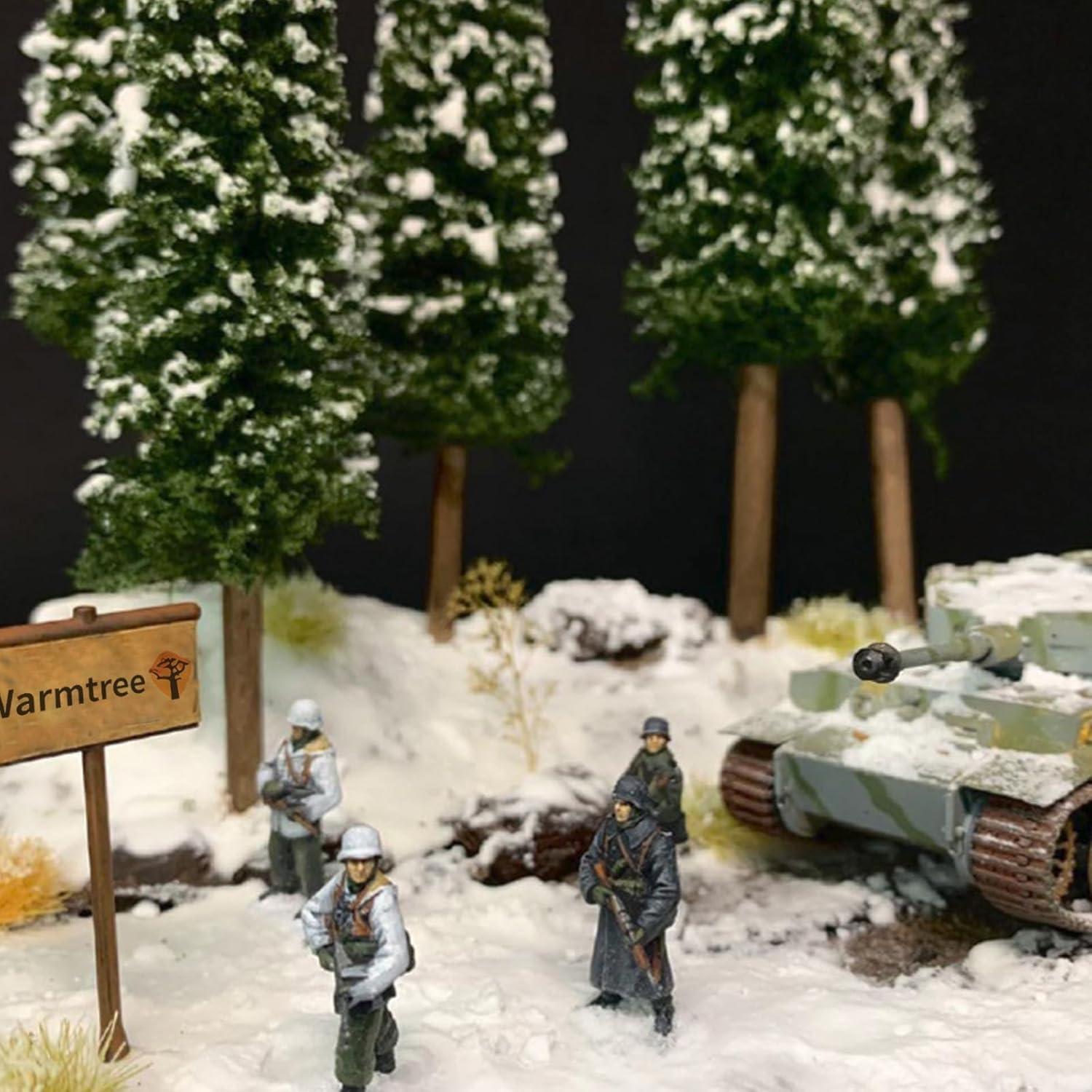 22 Árboles de Modelo Mixto Warmtree - Mini Pinos Nevados 5-15 cm