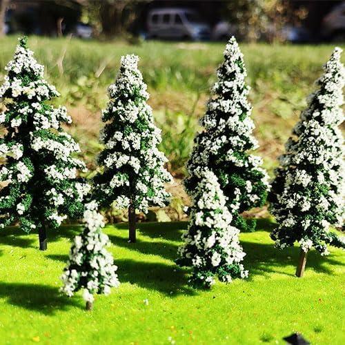 22 Árboles de Modelo Mixto Warmtree - Mini Pinos Nevados 5-15 cm