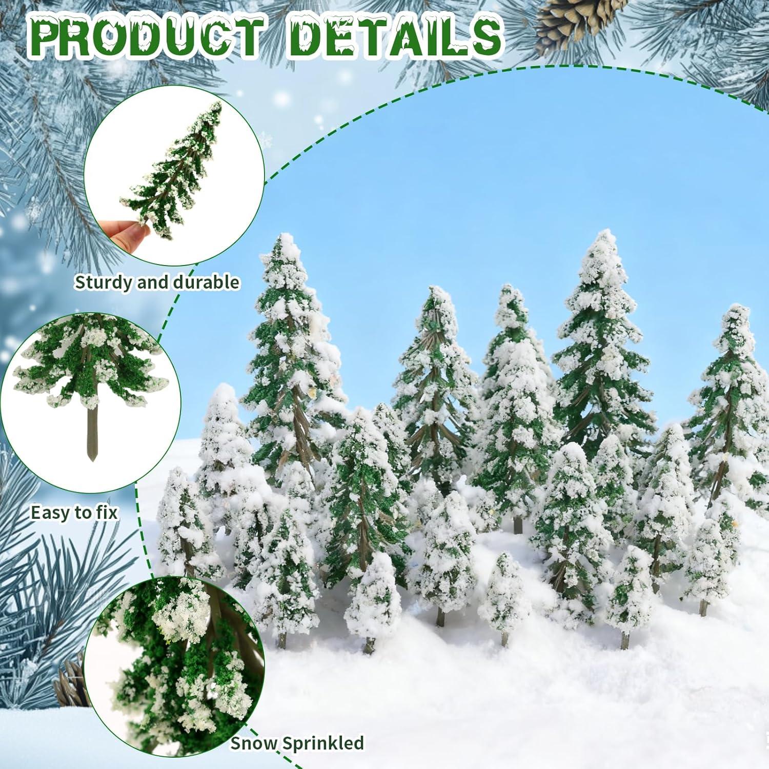 35 Árboles de Navidad Miniatura FOIMAS - Decoración Pino Nevado