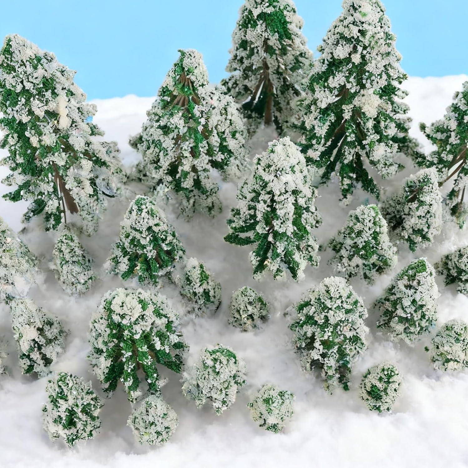 35 Árboles de Navidad Miniatura FOIMAS - Decoración Pino Nevado