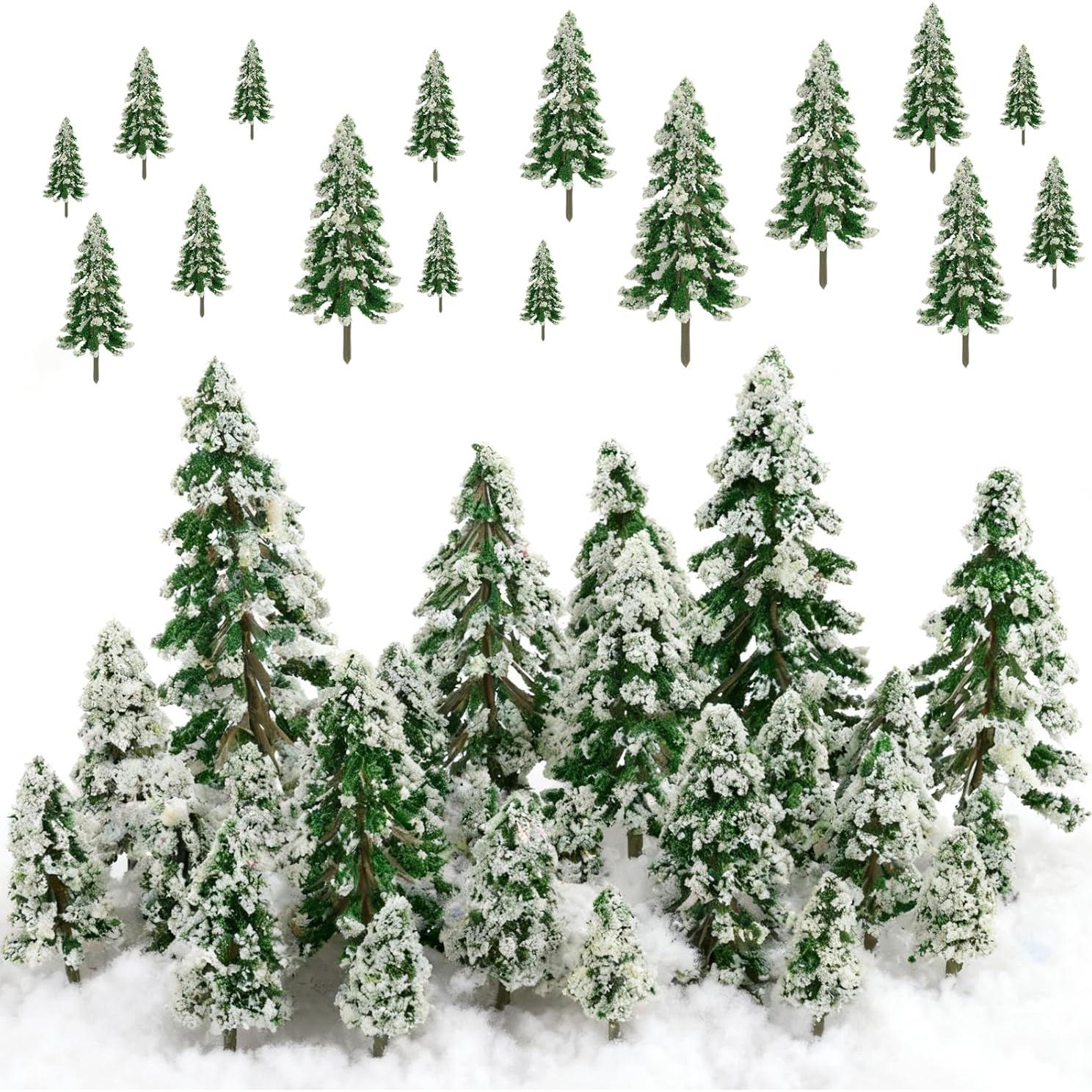 35 Árboles de Navidad Miniatura FOIMAS - Decoración Pino Nevado
