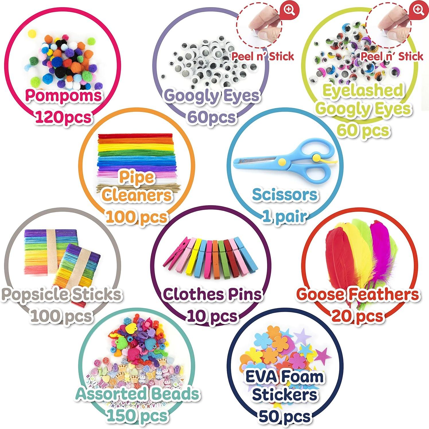 Caja de Manualidades Olly Kids Rosa 3 Capas 1077 Piezas