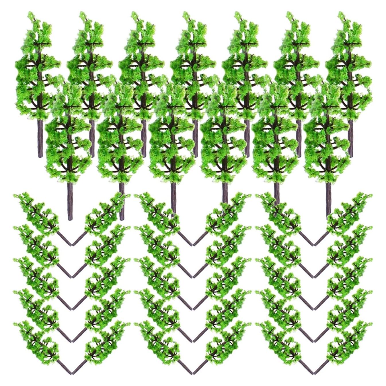 100pcs Árboles Falsos Abeto SHINEOFI 5cm Verde Miniatura