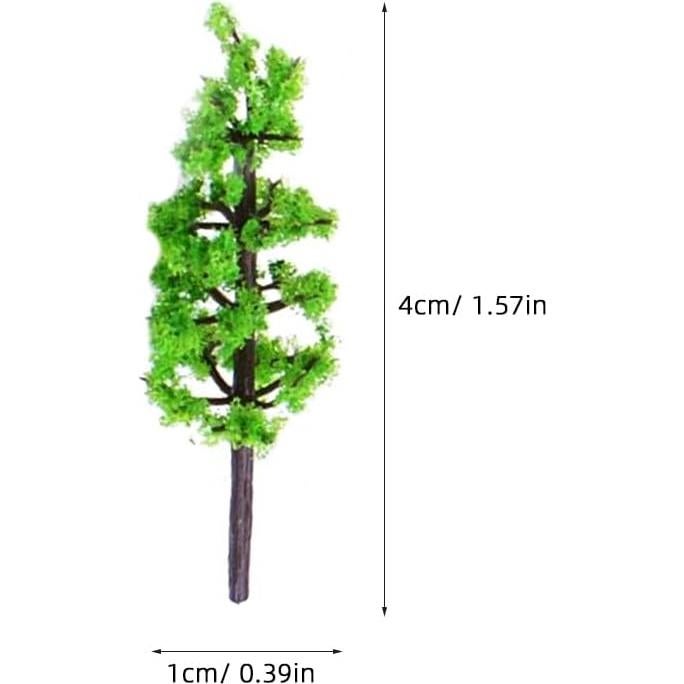 100pcs Árboles Falsos Abeto SHINEOFI 5cm Verde Miniatura