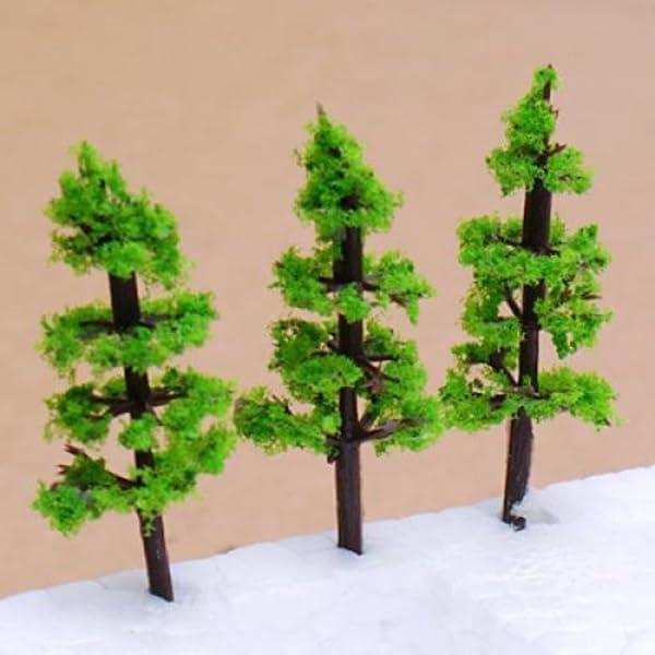 100pcs Árboles Falsos Abeto SHINEOFI 5cm Verde Miniatura