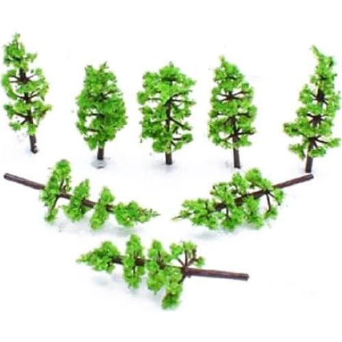 100pcs Árboles Falsos Abeto SHINEOFI 5cm Verde Miniatura