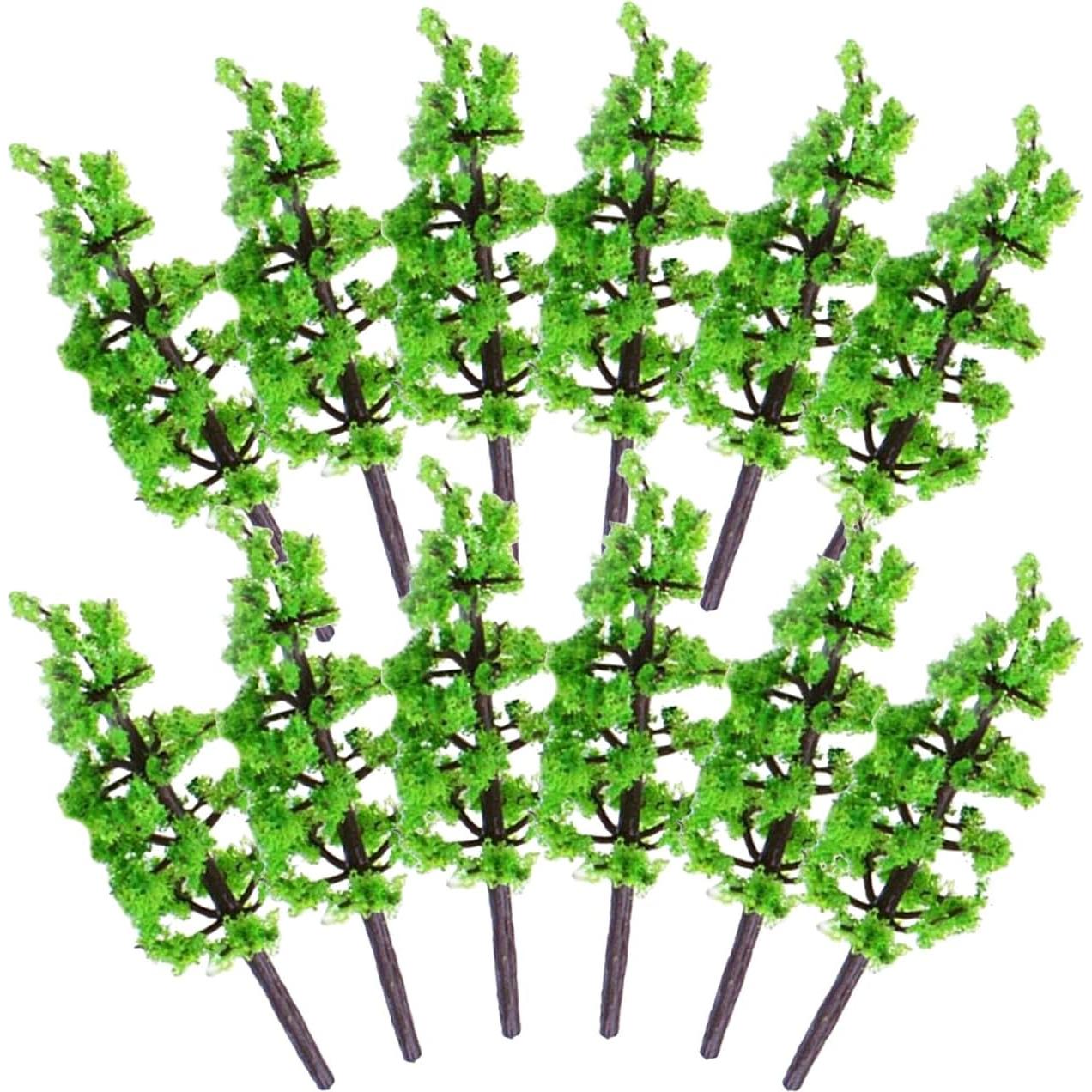 100pcs Árboles Falsos Abeto SHINEOFI 5cm Verde Miniatura