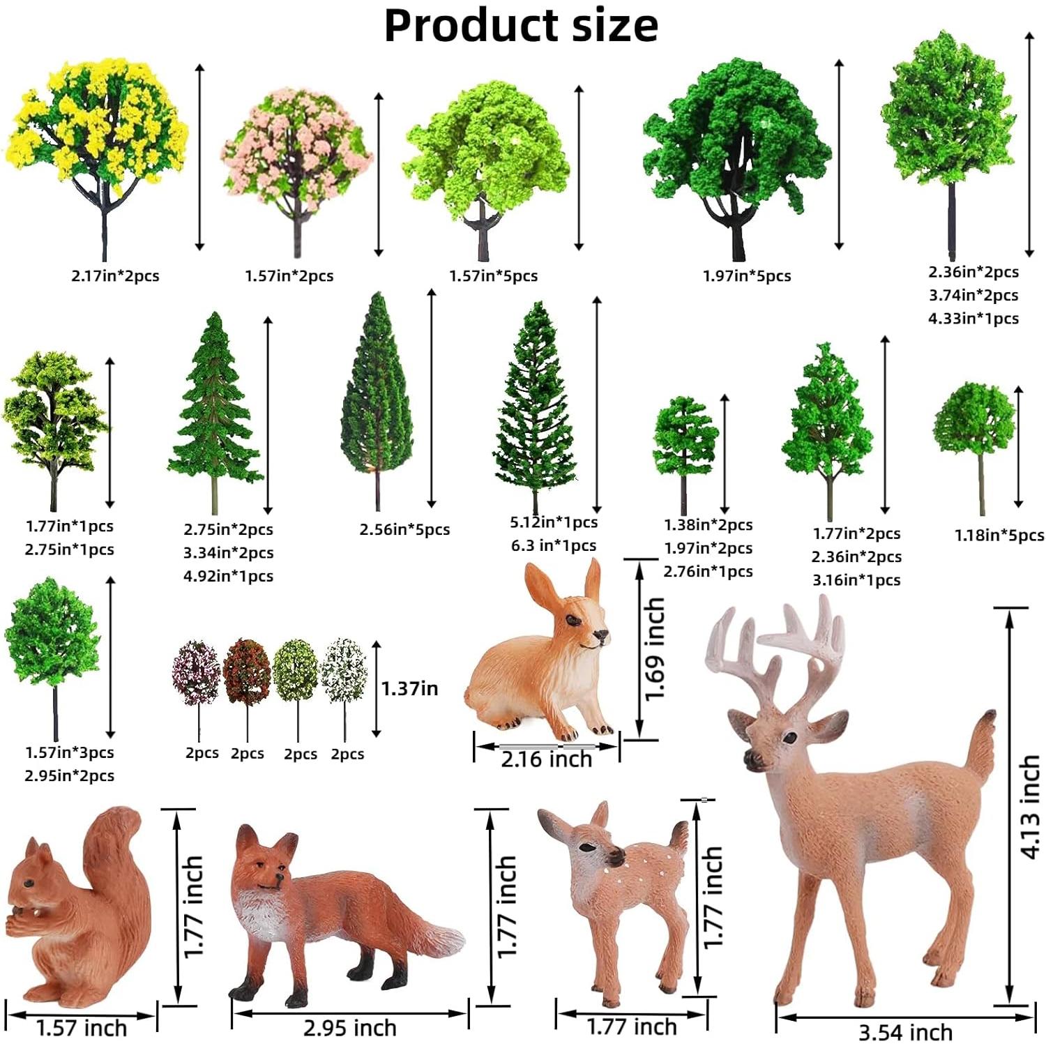 Kit Diorama 66 Piezas HO Gdeplok con Árboles y Animales