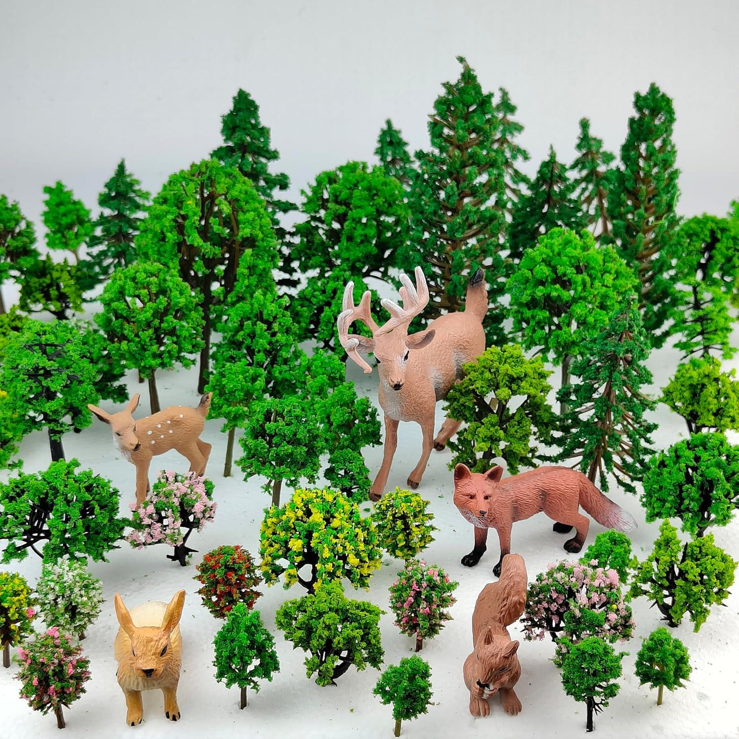 Kit Diorama 66 Piezas HO Gdeplok con Árboles y Animales