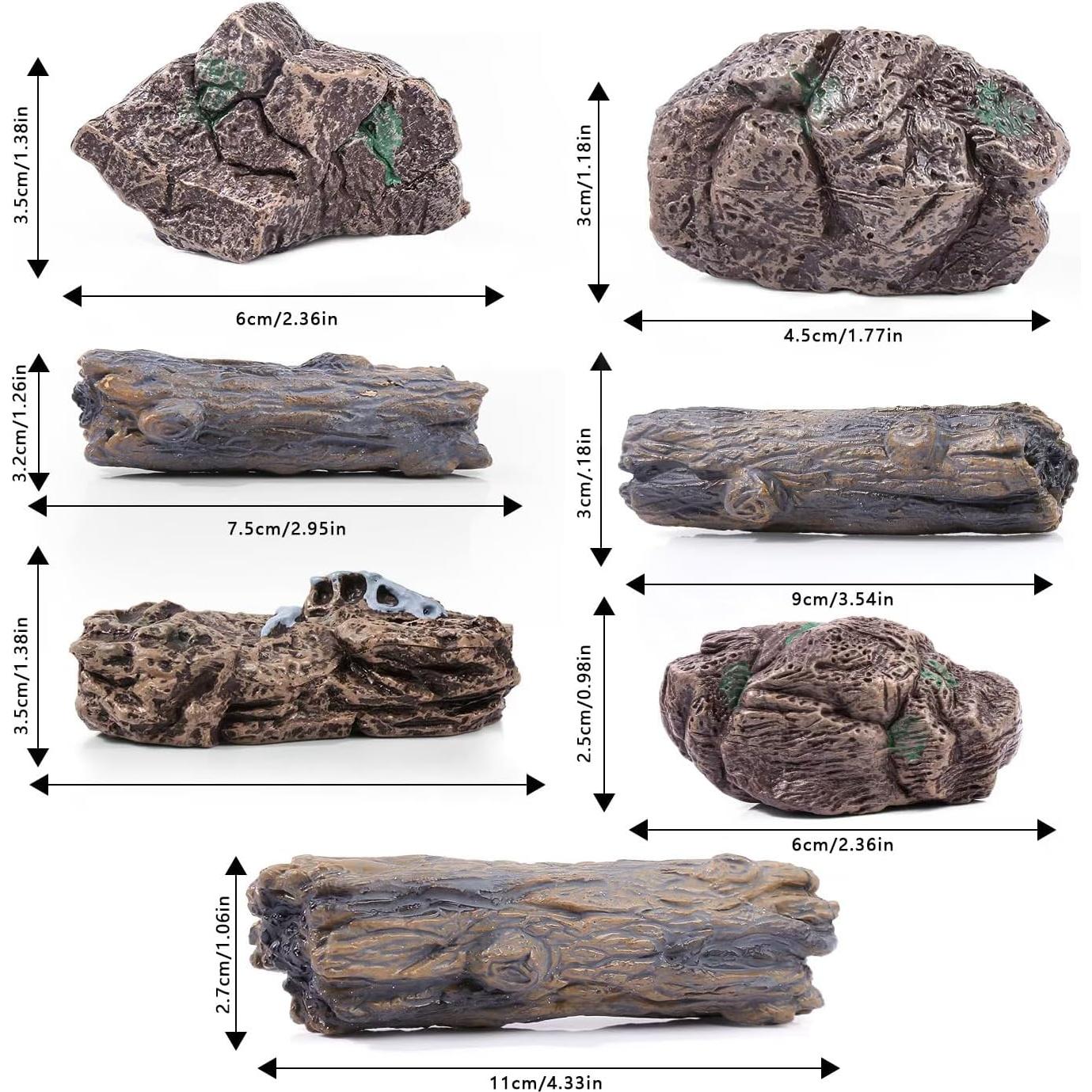 7 Piezas Rocas y Tocones Artificiales Heynsgu para Diorama