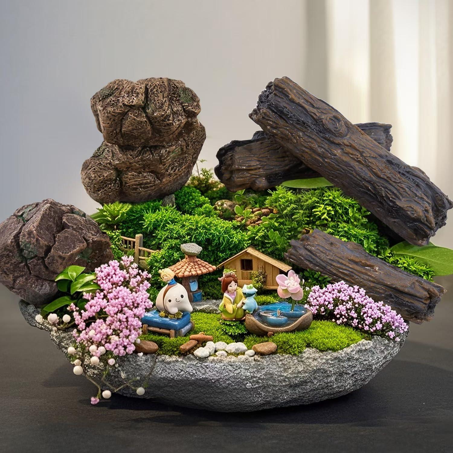 7 Piezas Rocas y Tocones Artificiales Heynsgu para Diorama