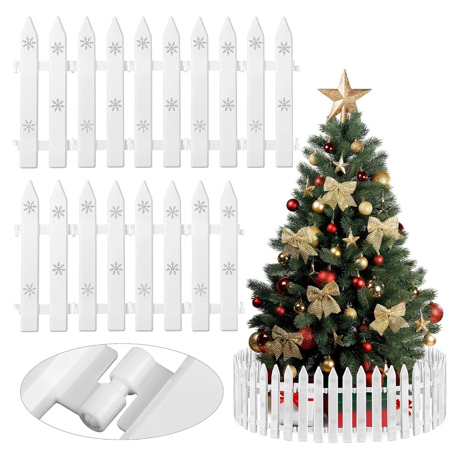 Cercas de Árbol de Navidad Aodaer 30 Piezas Plástico Blanco