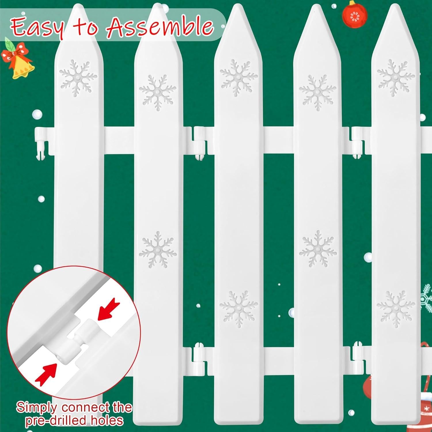 Cercas de Árbol de Navidad Aodaer 30 Piezas Plástico Blanco