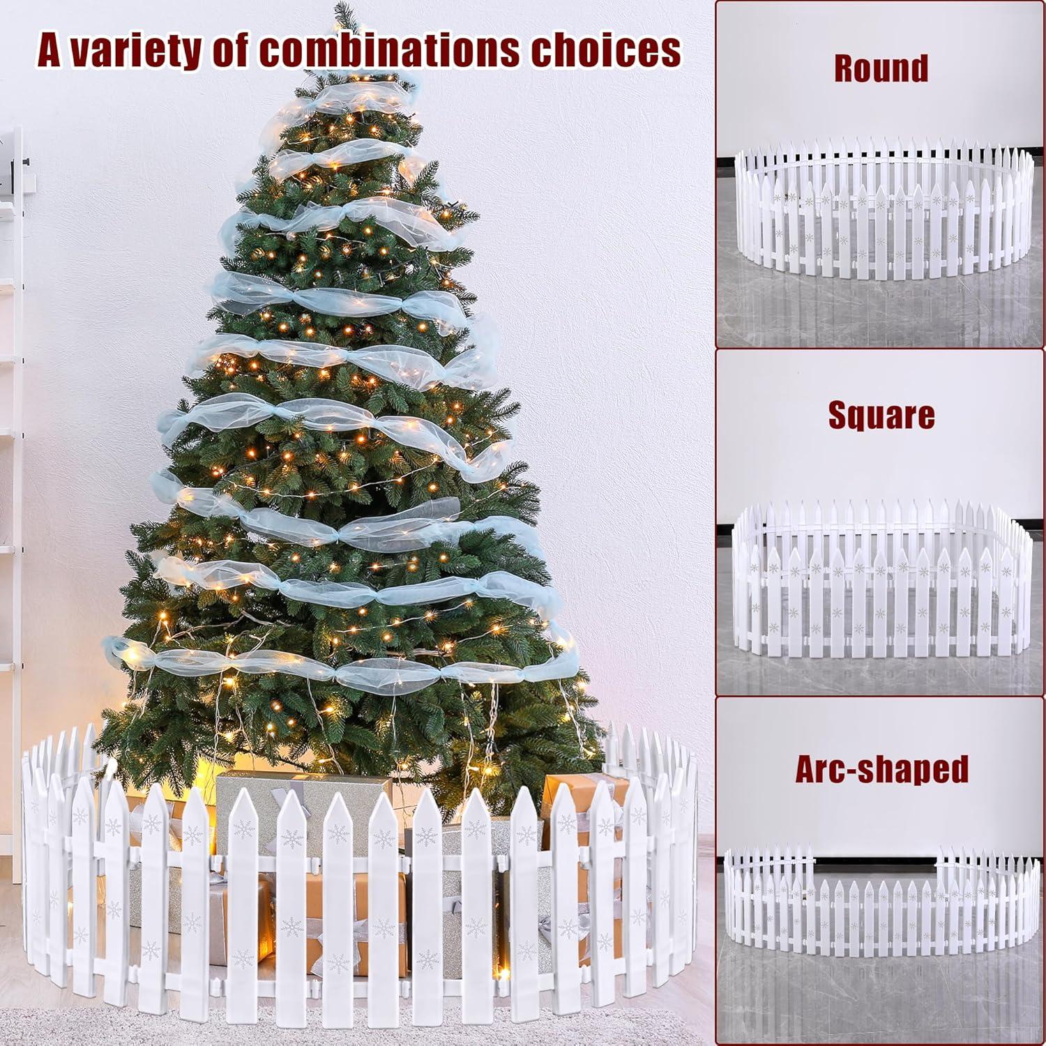 Cercas de Árbol de Navidad Aodaer 30 Piezas Plástico Blanco