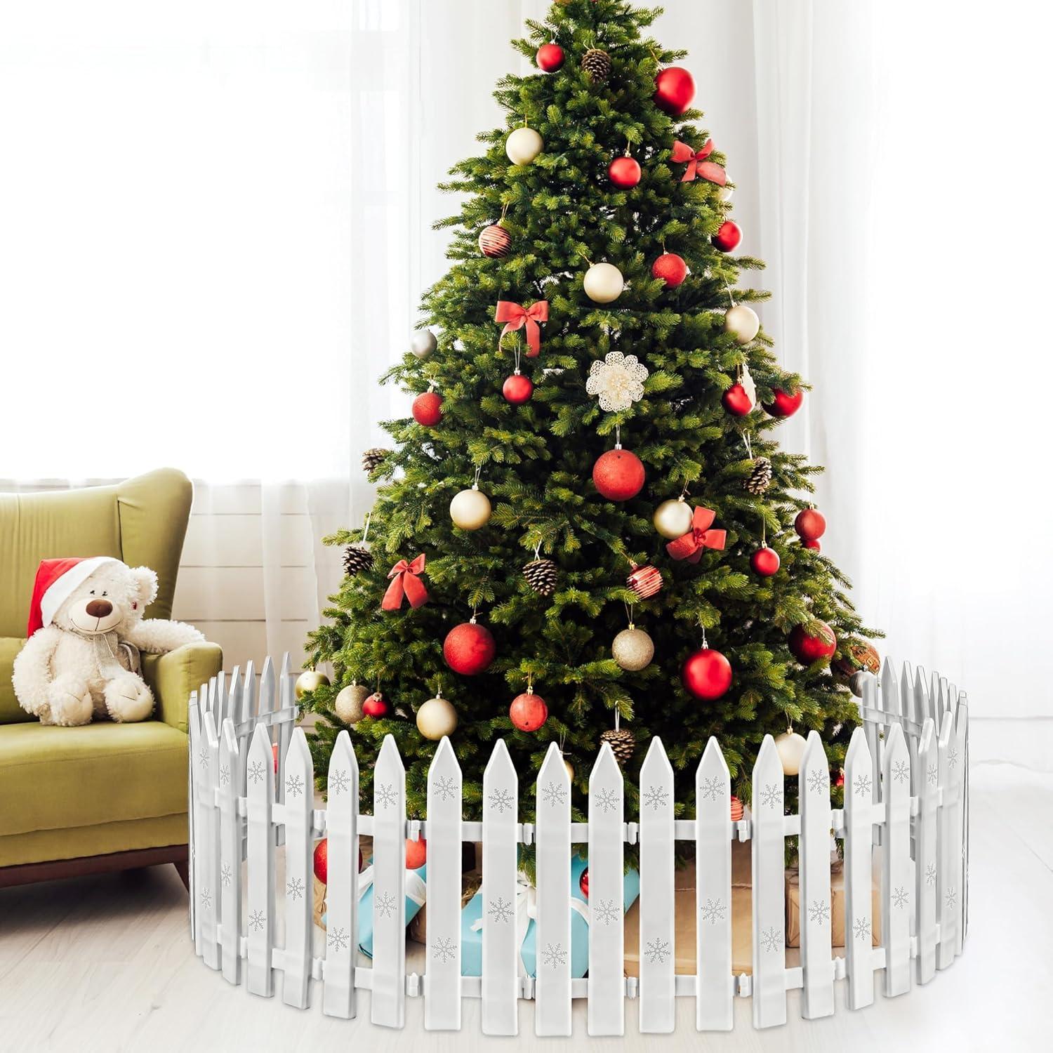 Cercas de Árbol de Navidad Aodaer 30 Piezas Plástico Blanco