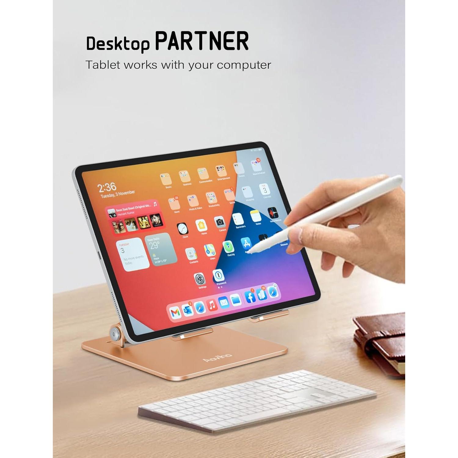 Soporte Ajustable para Tablet Aoviho T2 Aluminio Dorado