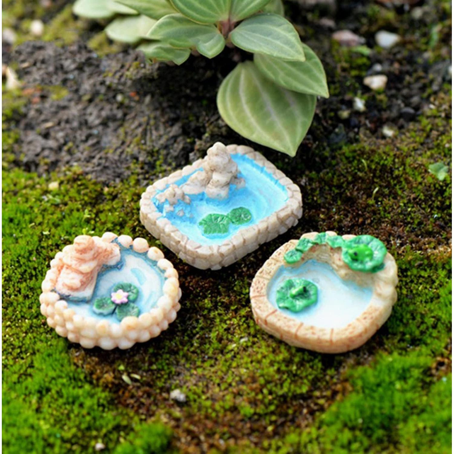 Puente de Tablones Miniatura Jardín de Hadas Resina Marrón