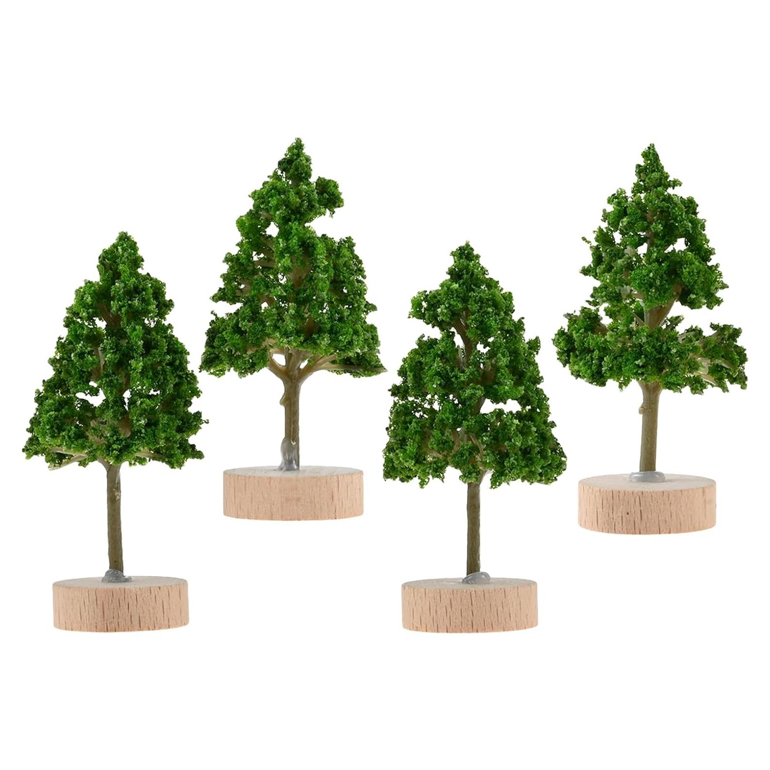 Yetaha 4 Piezas Árboles Miniatura Verde 6x3x3 cm para Dioramas