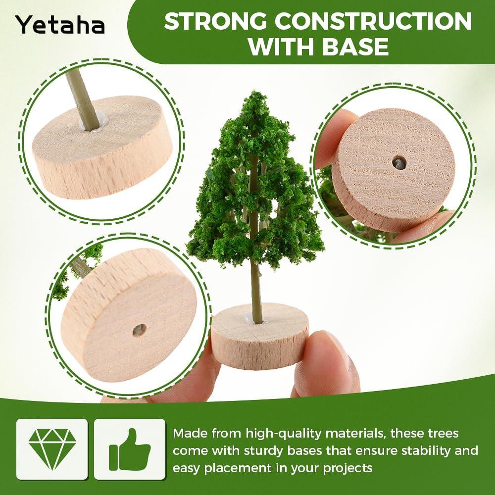 Yetaha 4 Piezas Árboles Miniatura Verde 6x3x3 cm para Dioramas