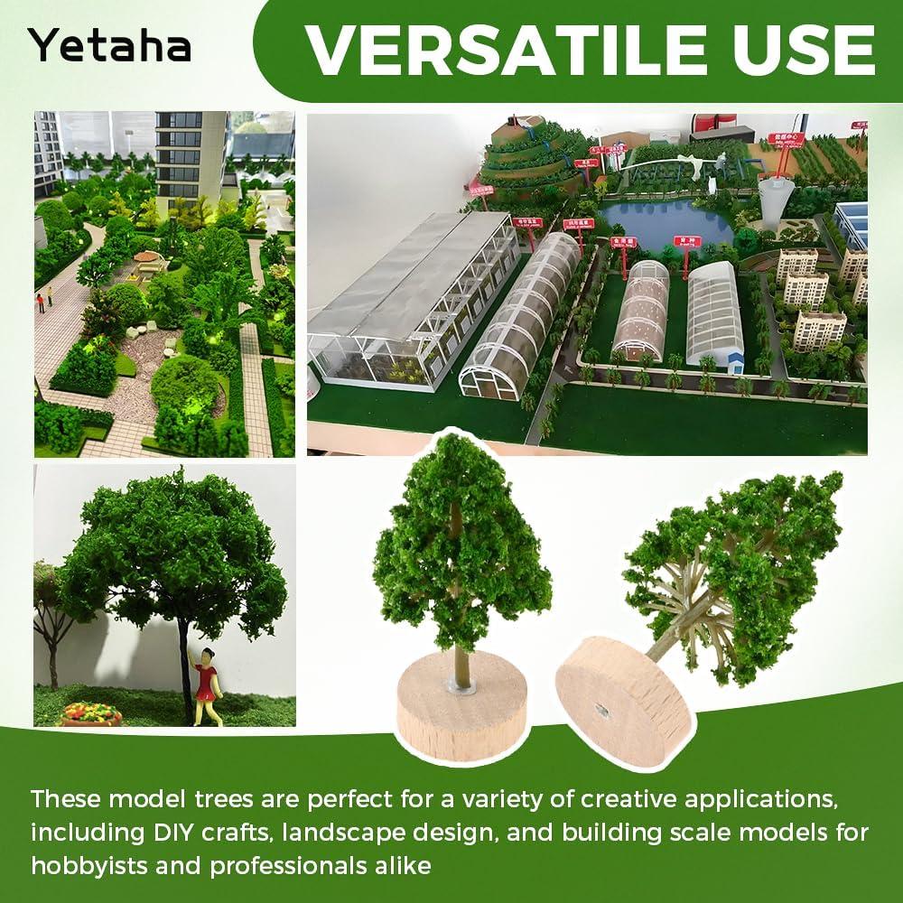 Yetaha 4 Piezas Árboles Miniatura Verde 6x3x3 cm para Dioramas