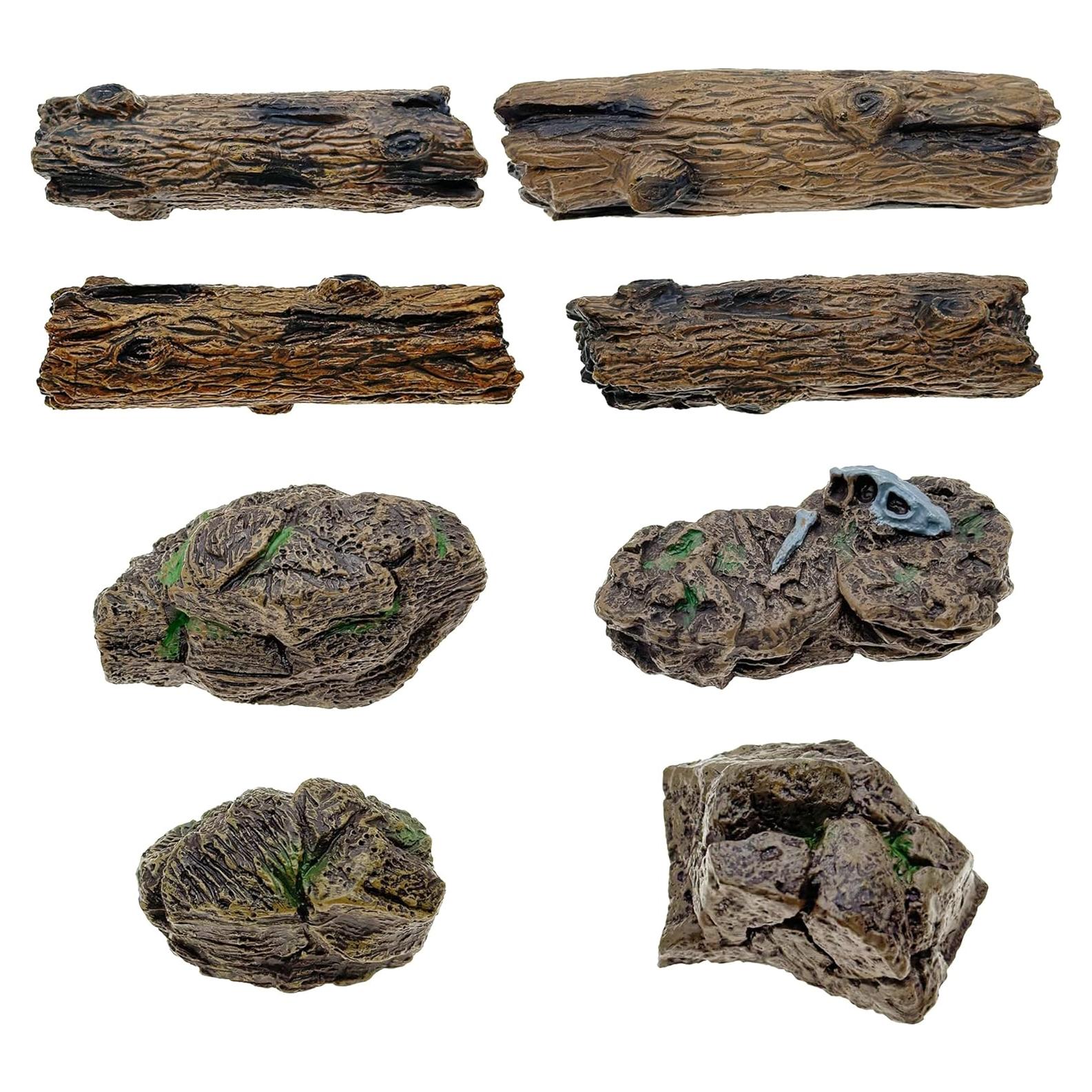 Cayway 8 PCS Ornamentos Miniatura Jardín - Tocones y Piedras