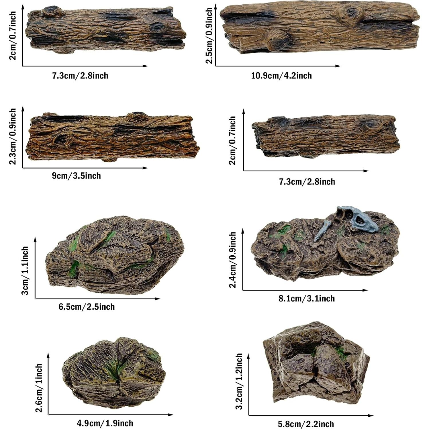 Cayway 8 PCS Ornamentos Miniatura Jardín - Tocones y Piedras