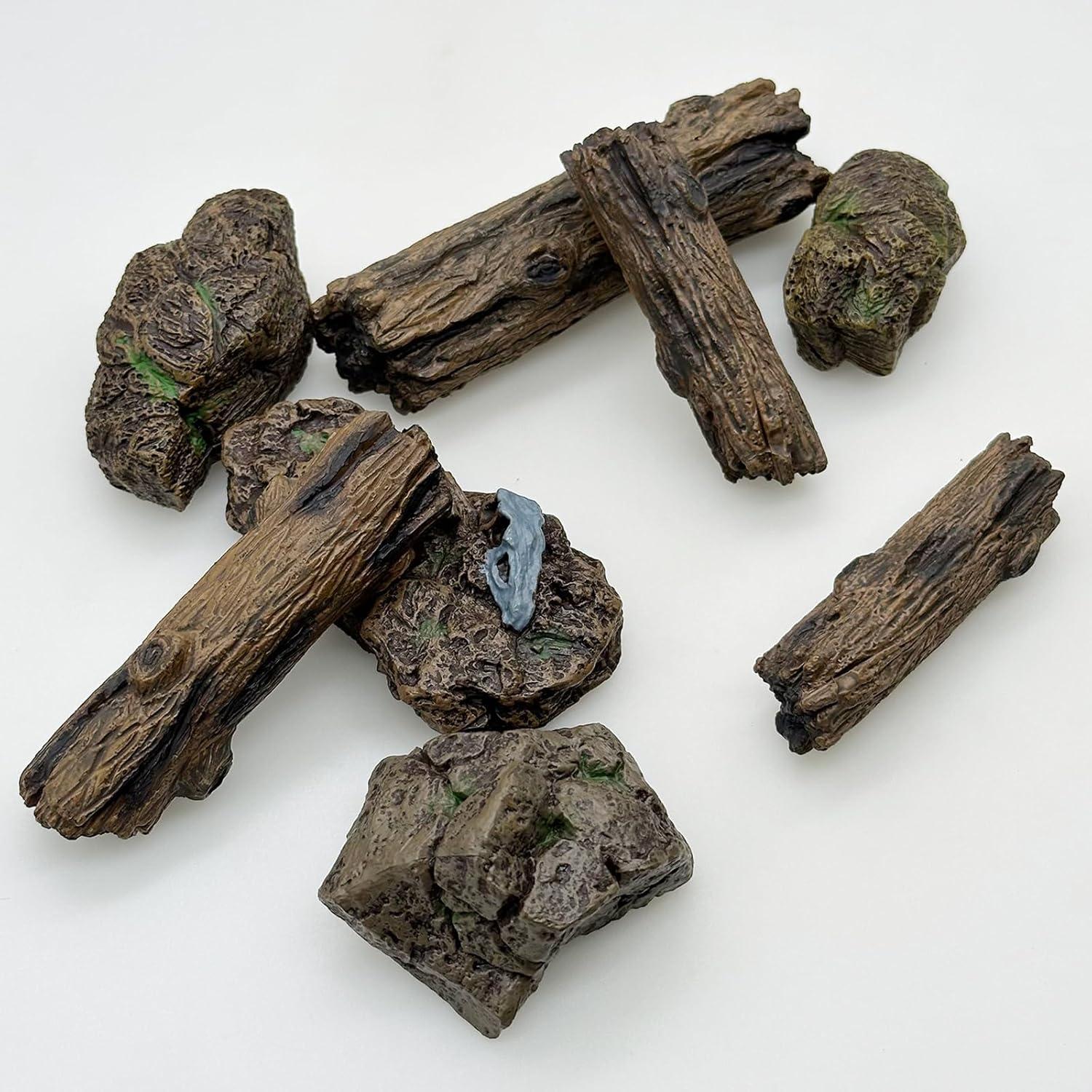 Cayway 8 PCS Ornamentos Miniatura Jardín - Tocones y Piedras