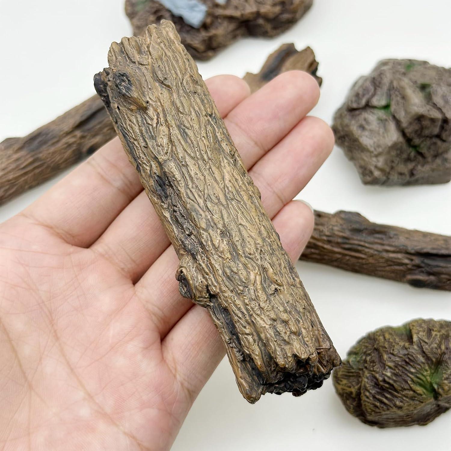 Cayway 8 PCS Ornamentos Miniatura Jardín - Tocones y Piedras