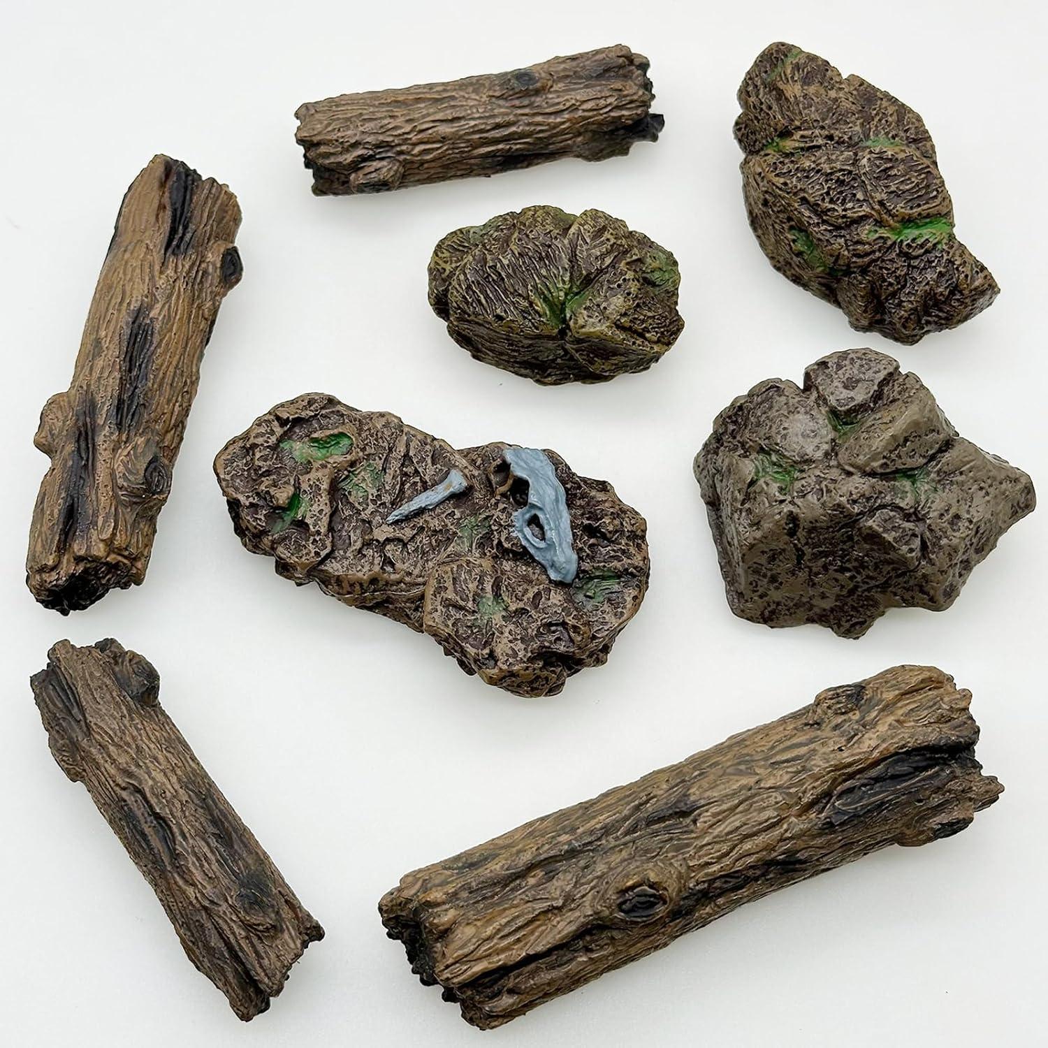 Cayway 8 PCS Ornamentos Miniatura Jardín - Tocones y Piedras
