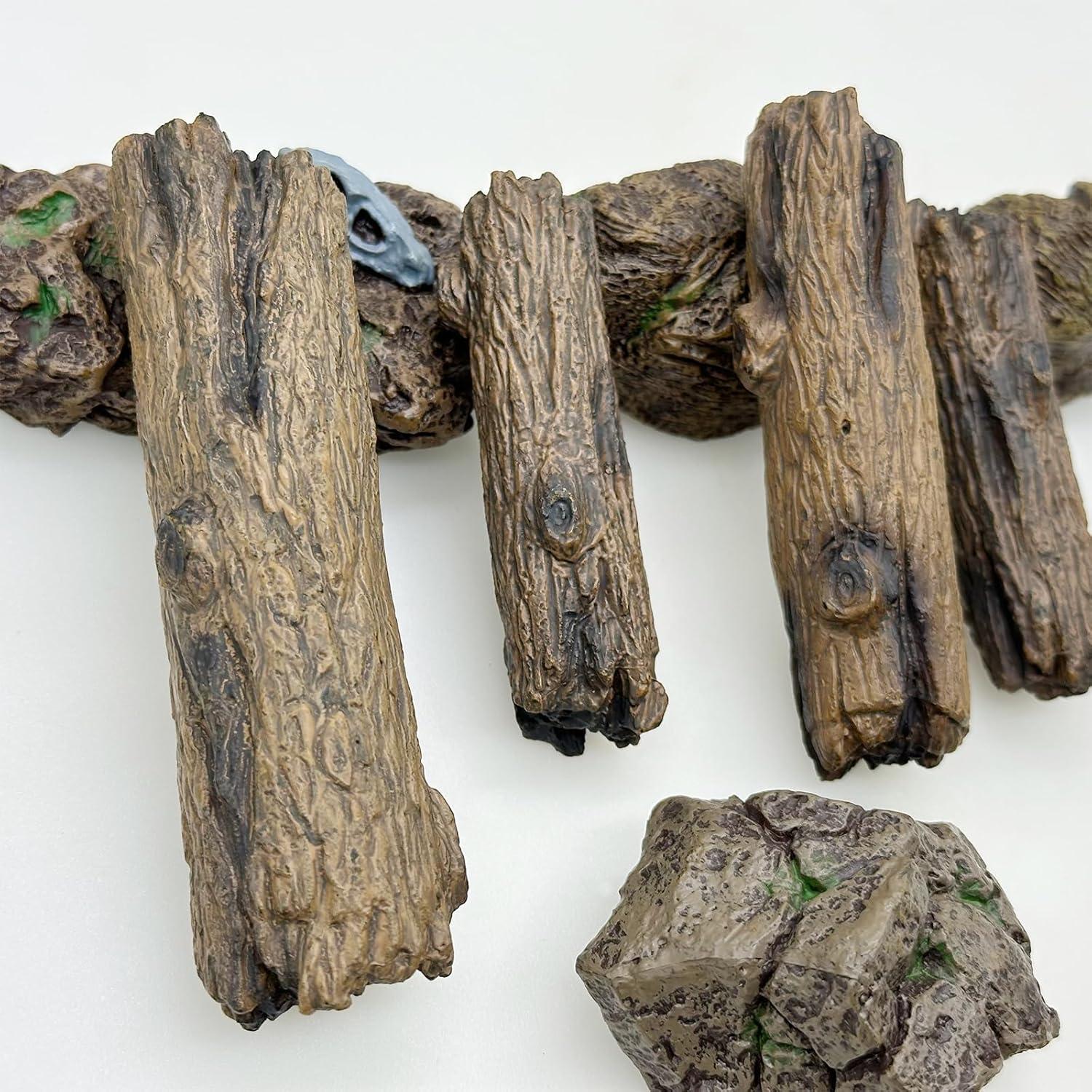 Cayway 8 PCS Ornamentos Miniatura Jardín - Tocones y Piedras