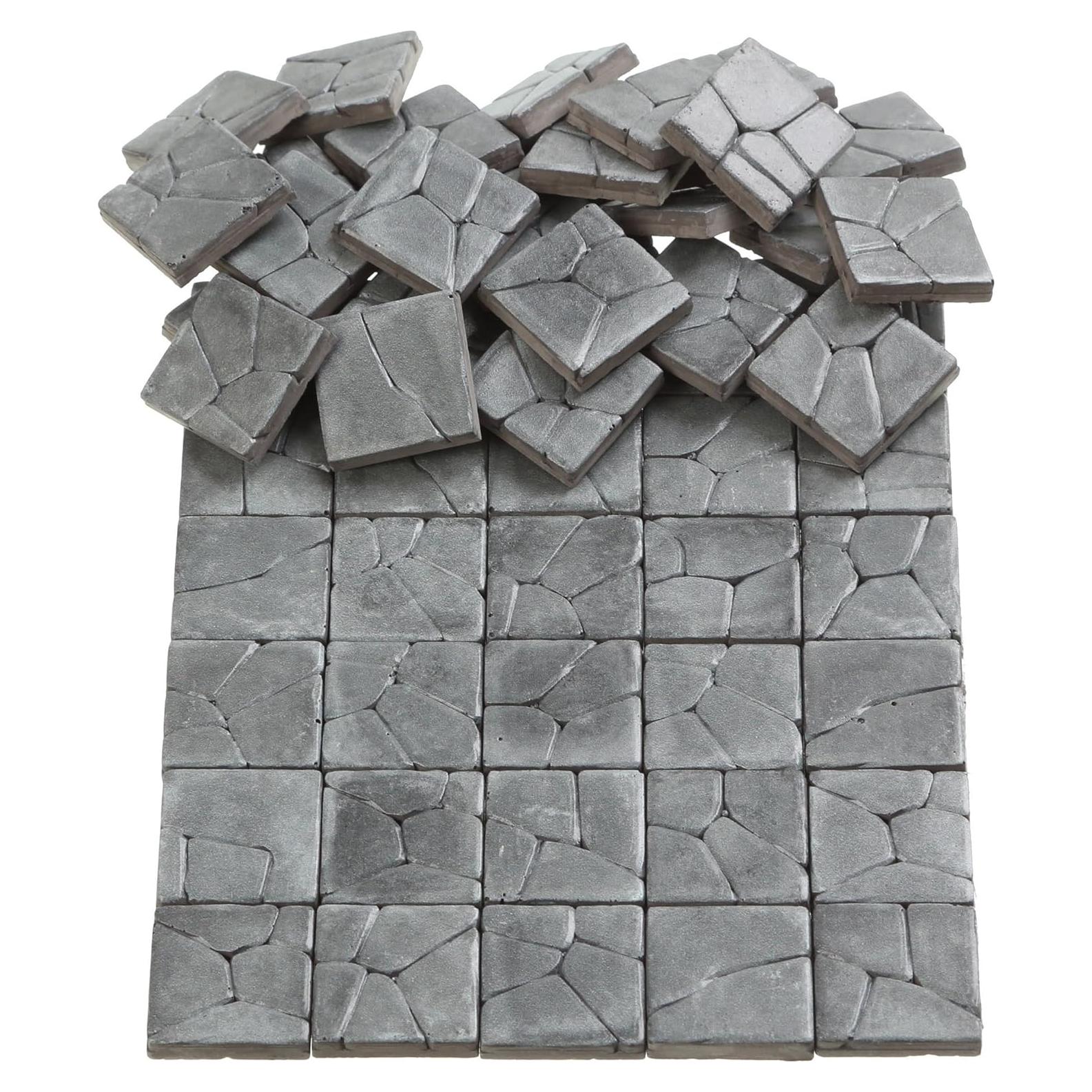 Pavimento Miniatura REDUCIO! 50 Azulejos Piedra Gris 1:12