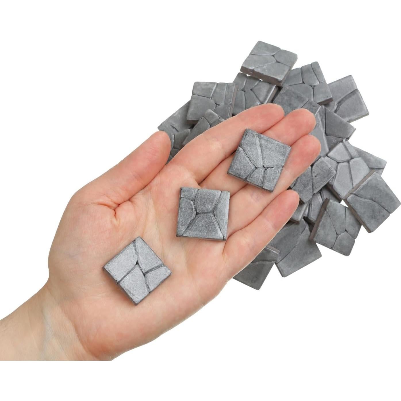 Pavimento Miniatura REDUCIO! 50 Azulejos Piedra Gris 1:12