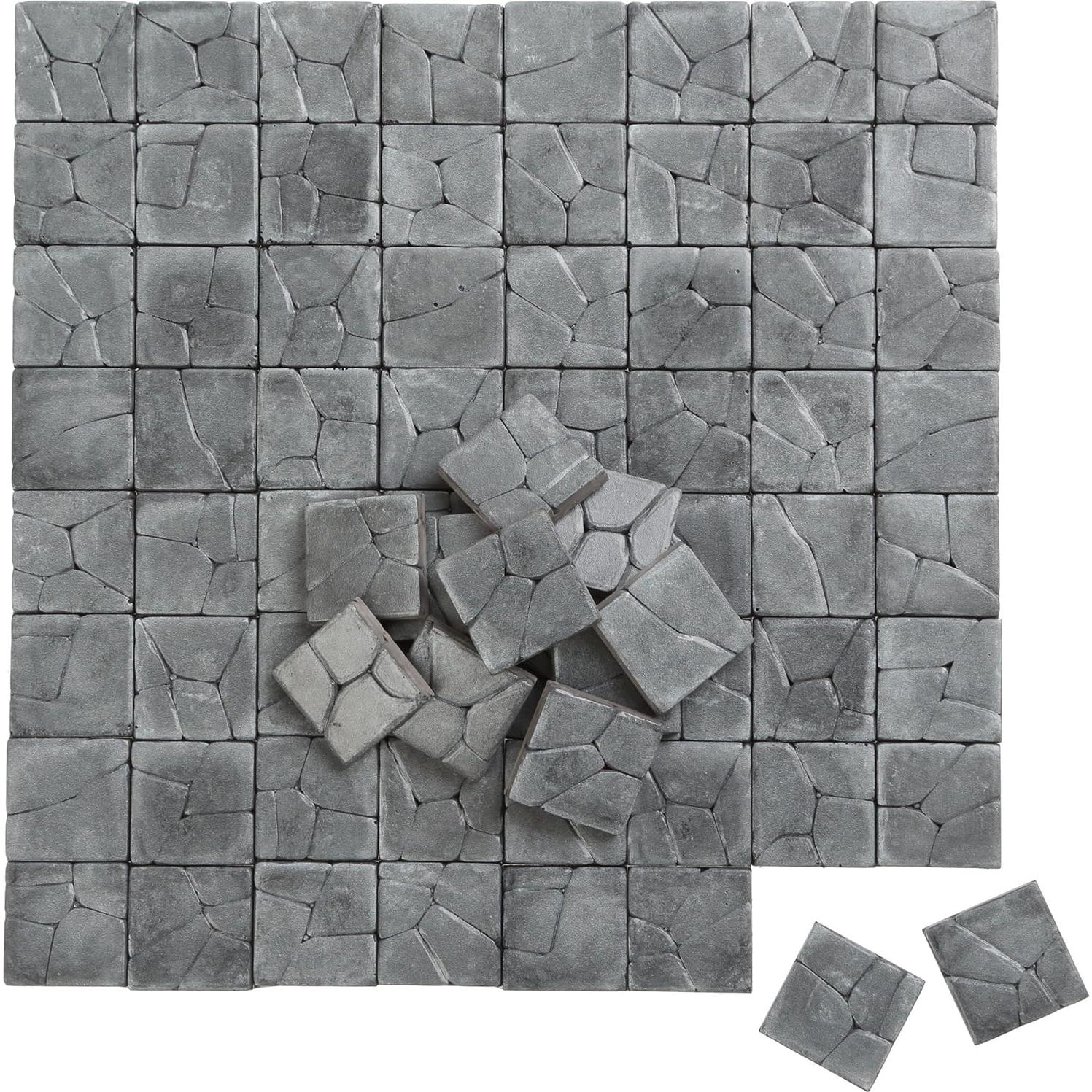 Pavimento Miniatura REDUCIO! 50 Azulejos Piedra Gris 1:12