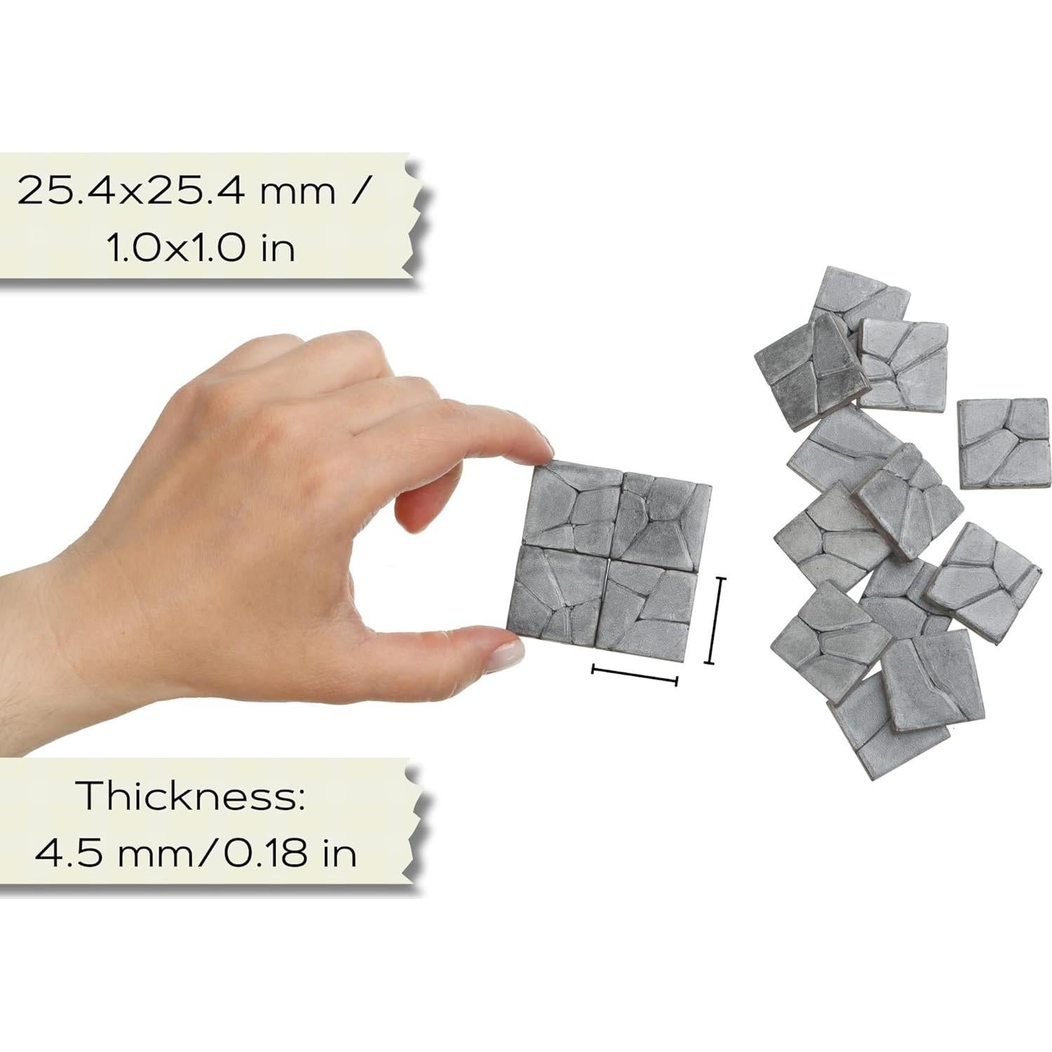 Pavimento Miniatura REDUCIO! 50 Azulejos Piedra Gris 1:12