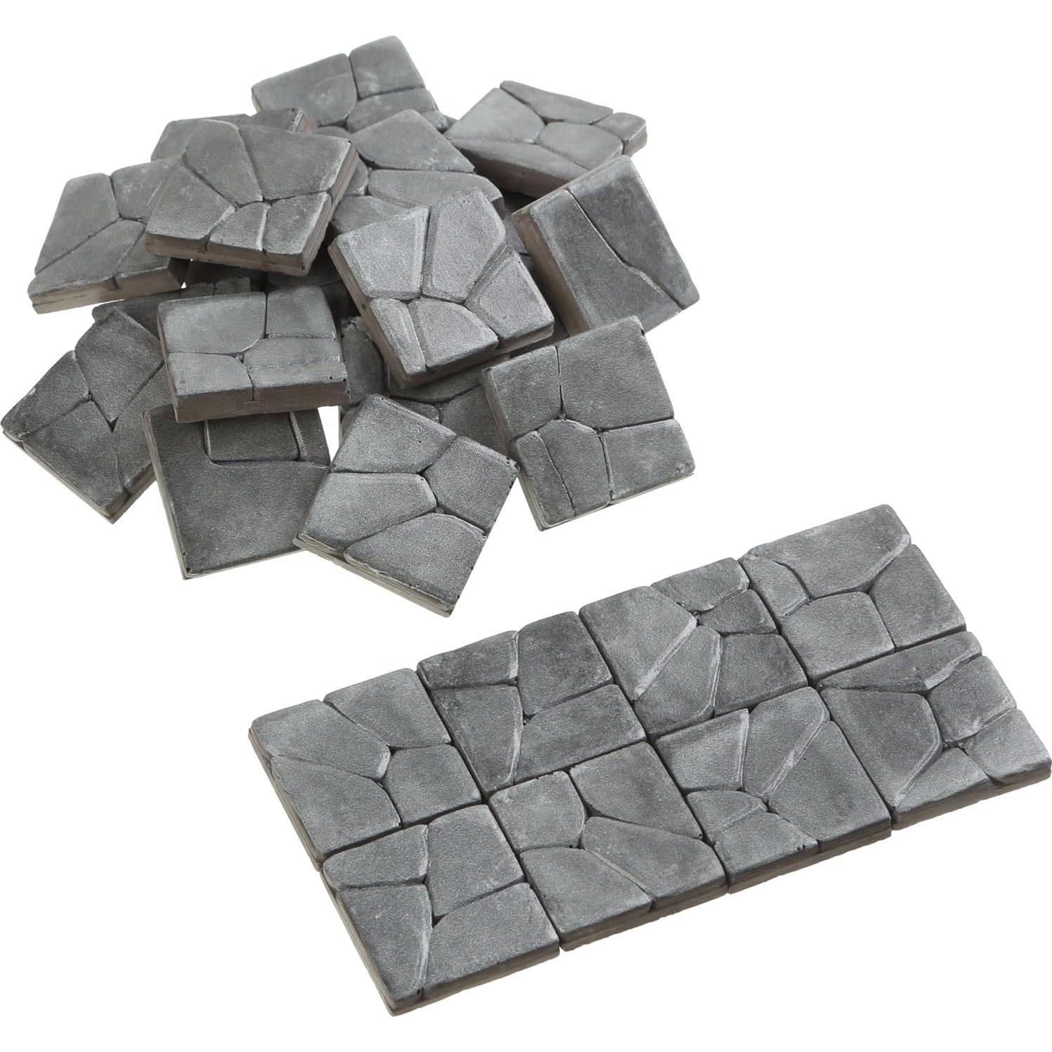 Pavimento Miniatura REDUCIO! 50 Azulejos Piedra Gris 1:12